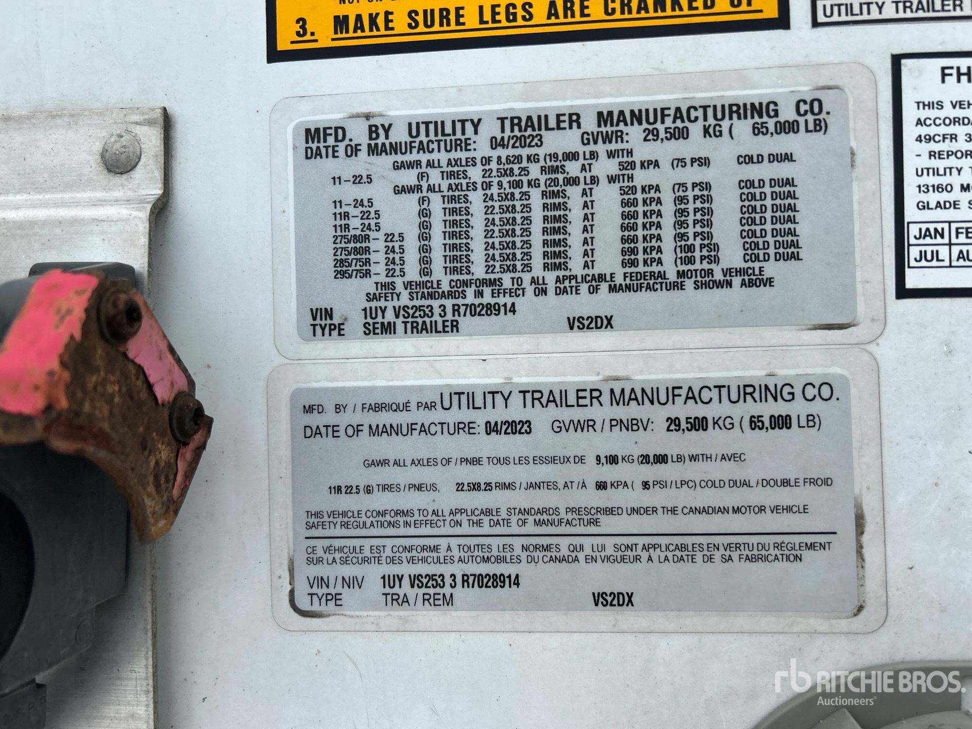 General Appearance with Numéro de série/Numéro d'identification du véhicule automobile