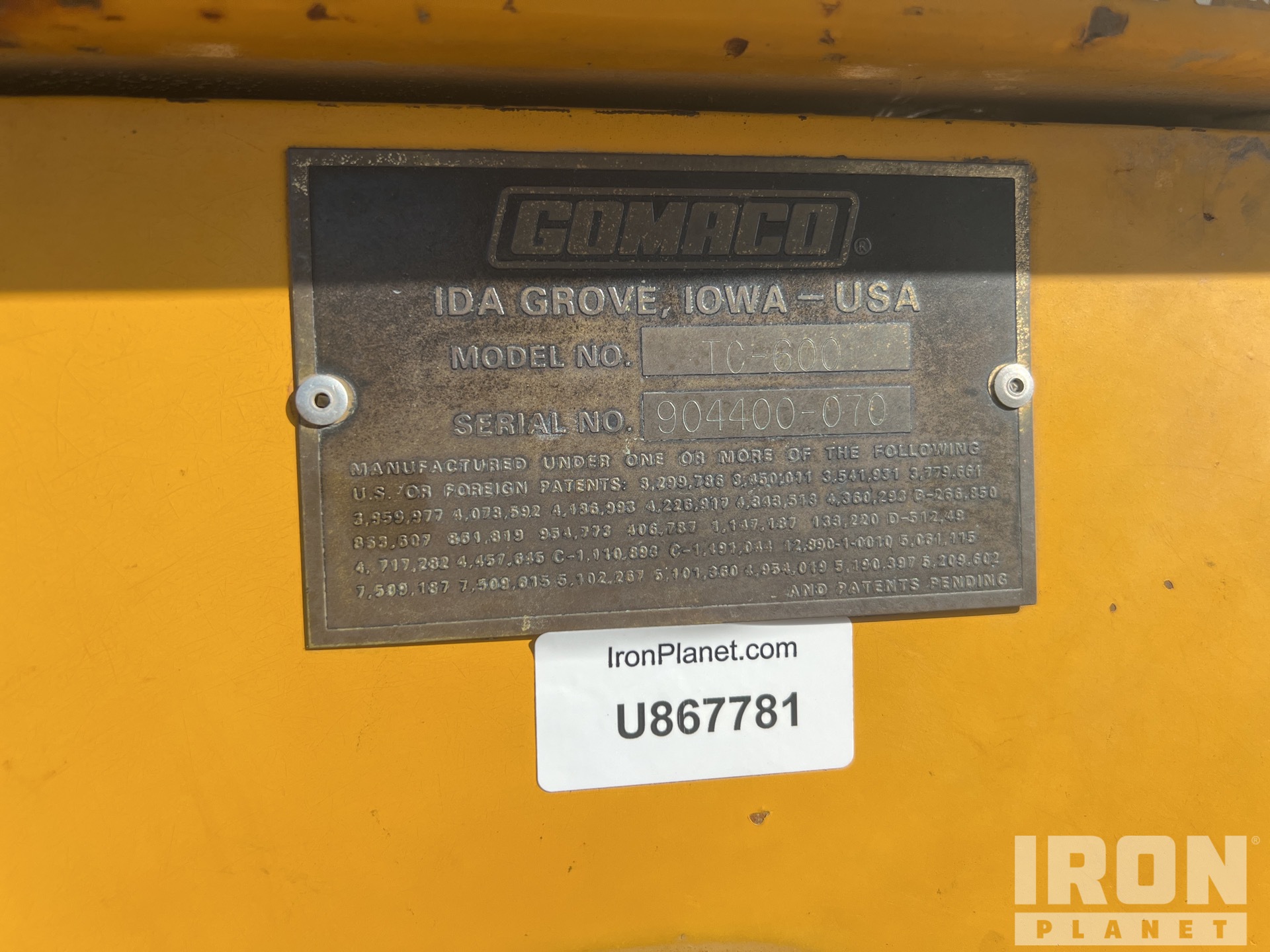 General Appearance with Serial Number / VIN