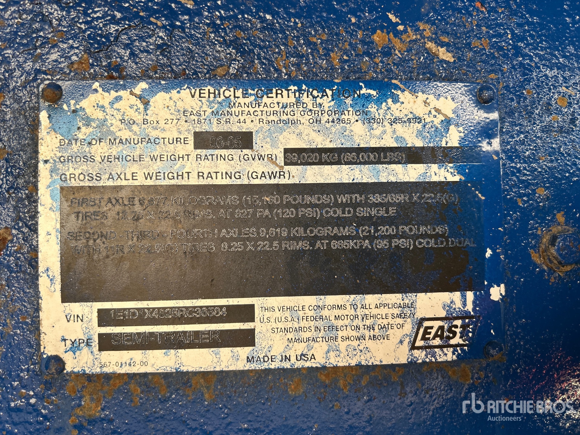 General Appearance with Serial Number / VIN