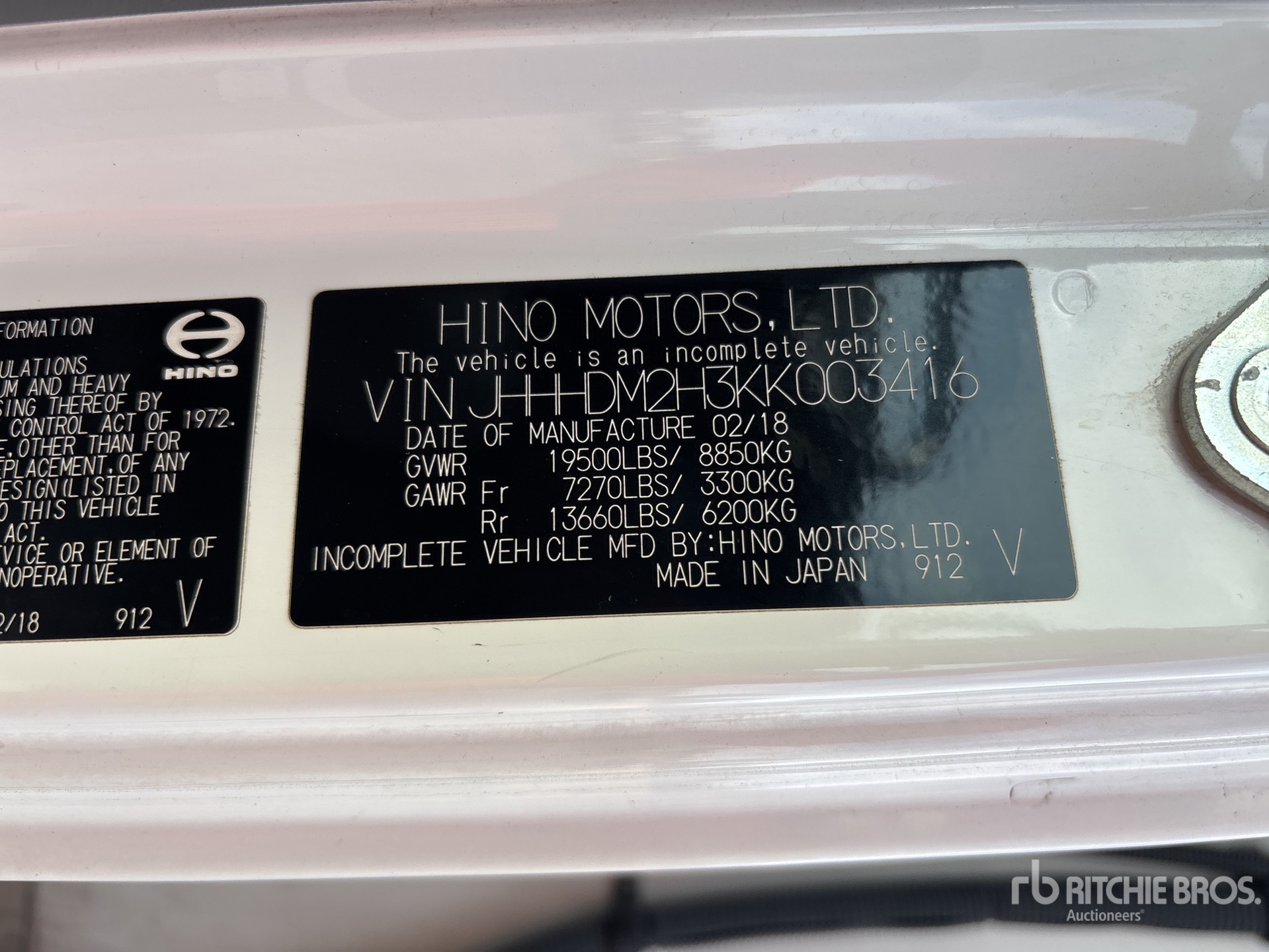 General Appearance with Numéro de série/Numéro d'identification du véhicule automobile