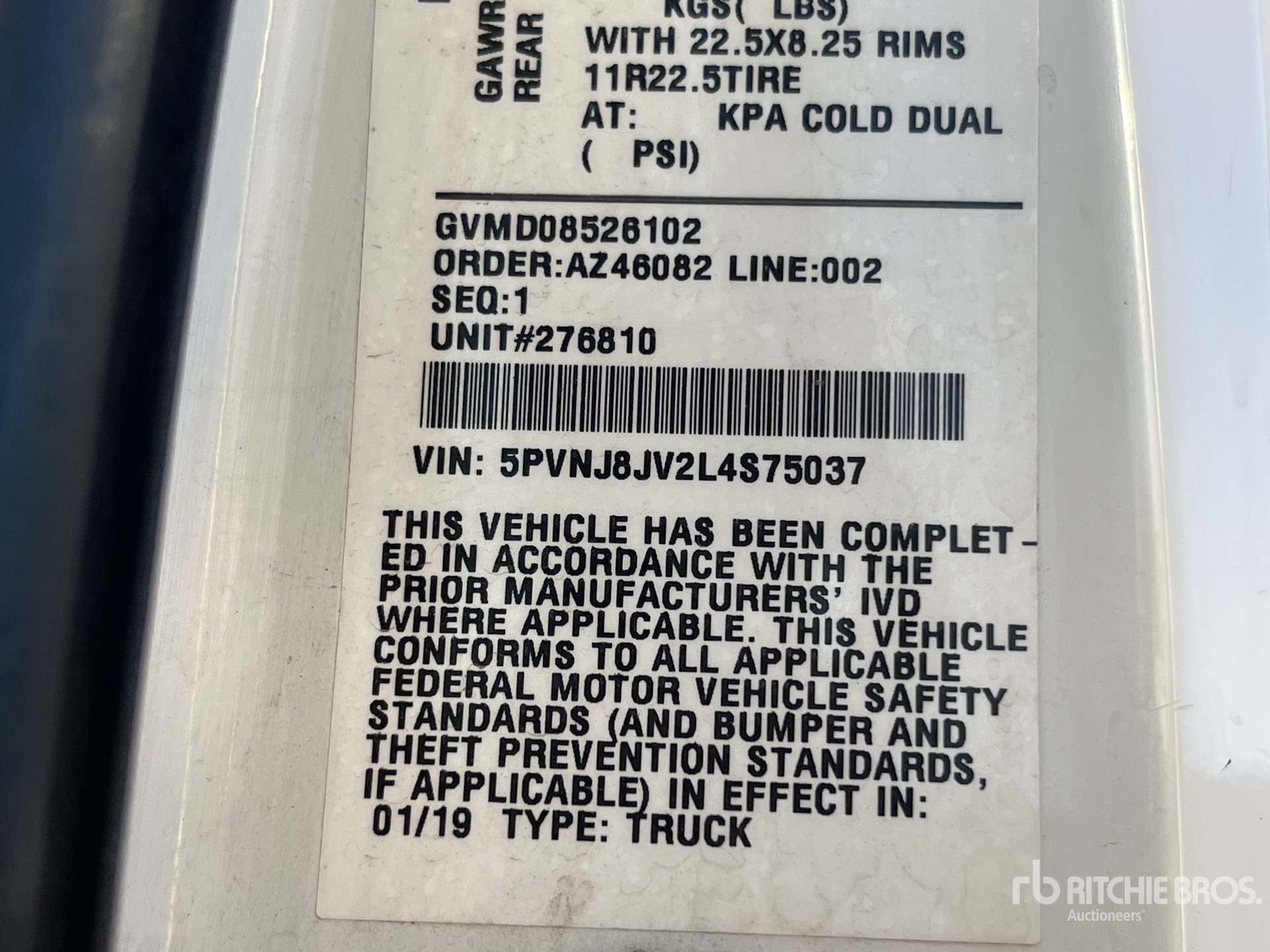 General Appearance with Serial Number / VIN