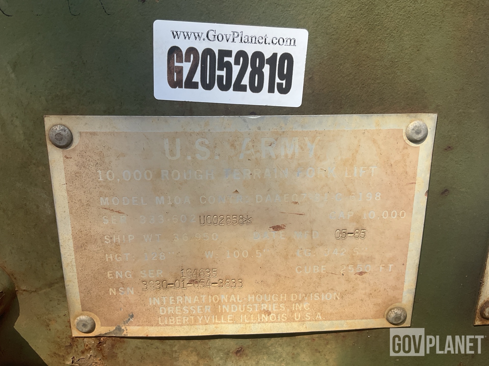 General Appearance with Serial Number / VIN