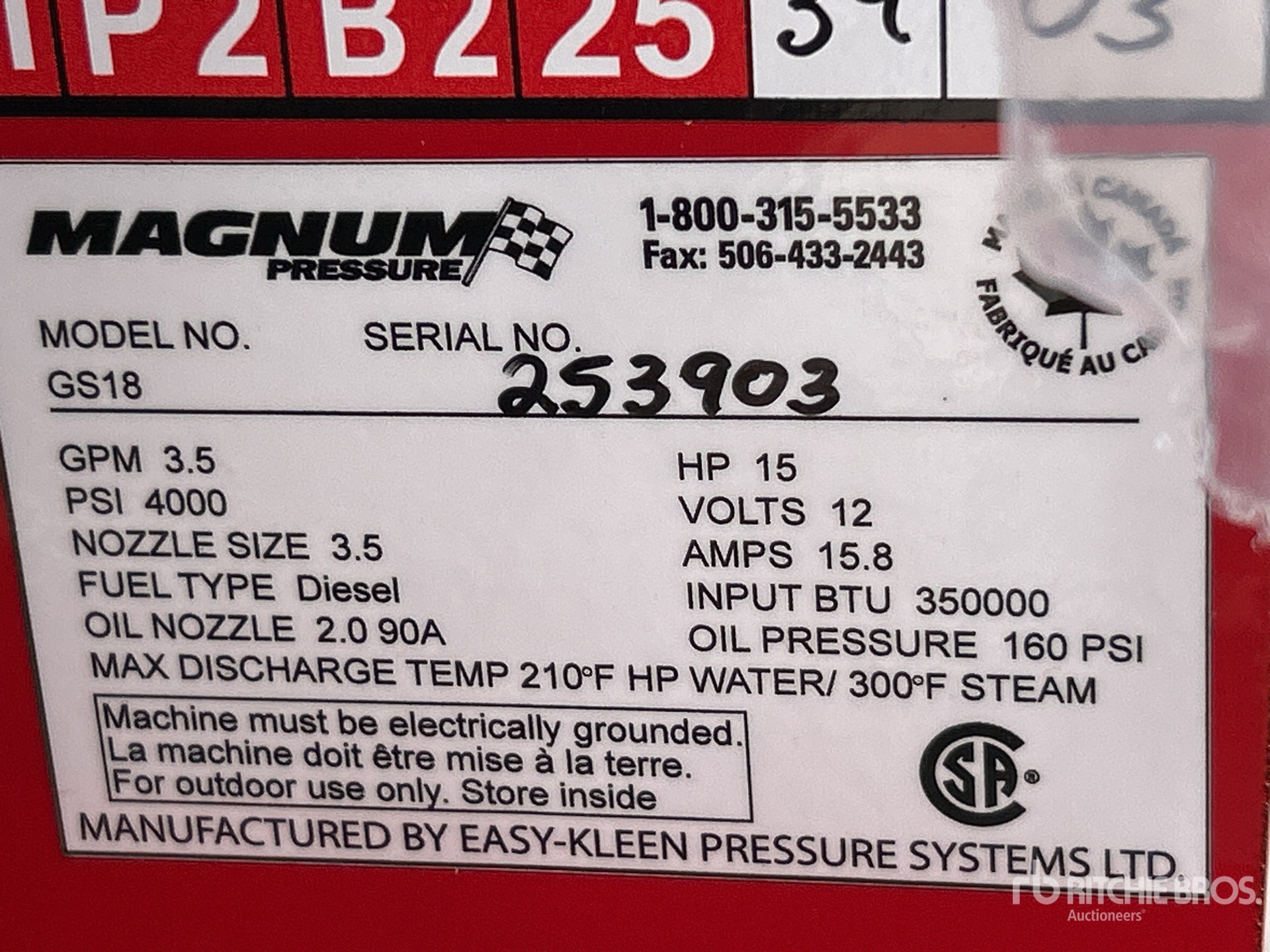 General Appearance with Serial Number / VIN