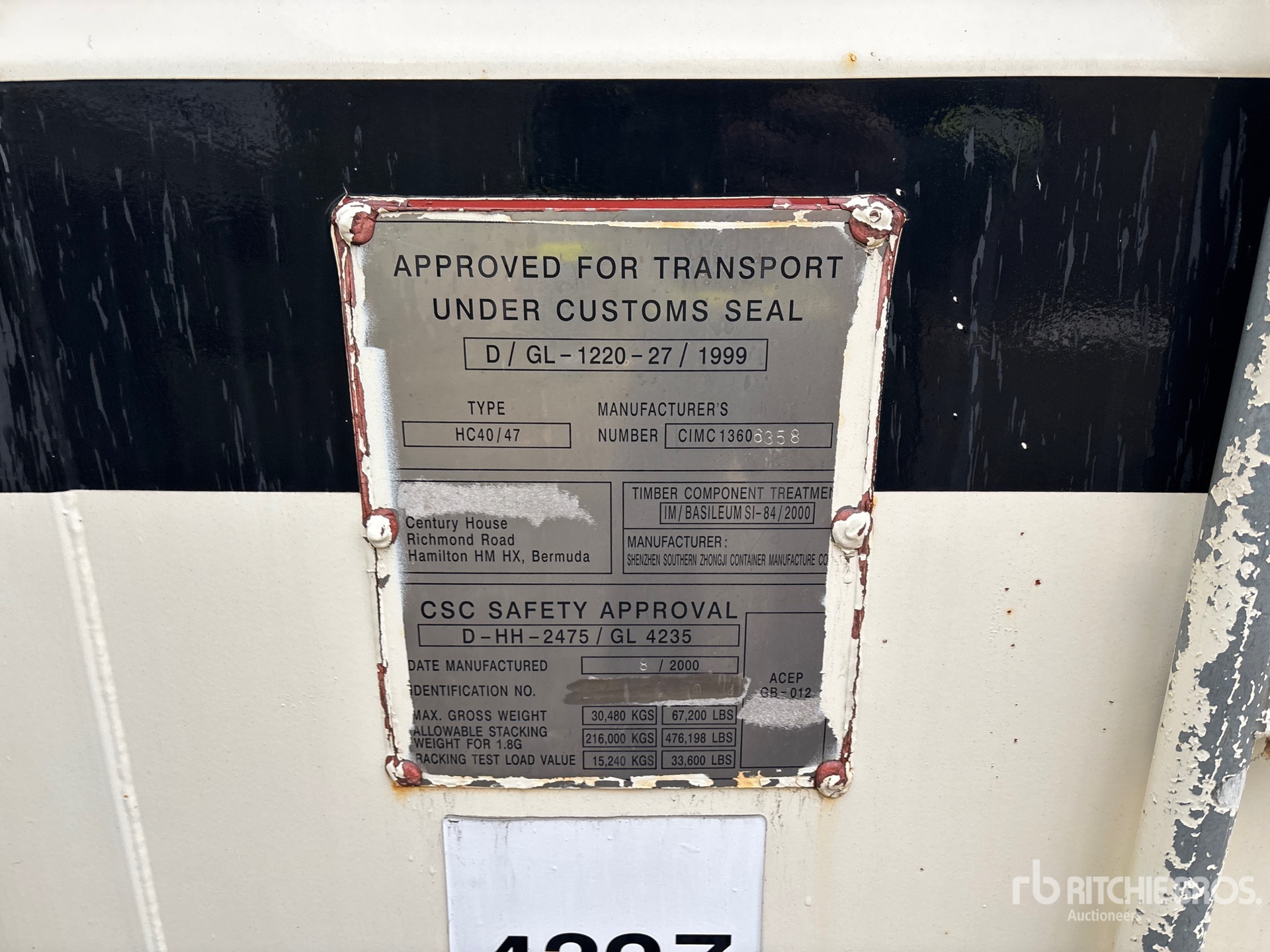 General Appearance with Serial Number / VIN