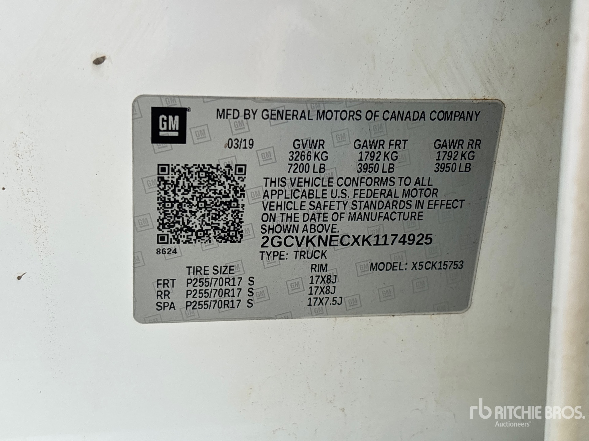 General Appearance with Serial Number / VIN