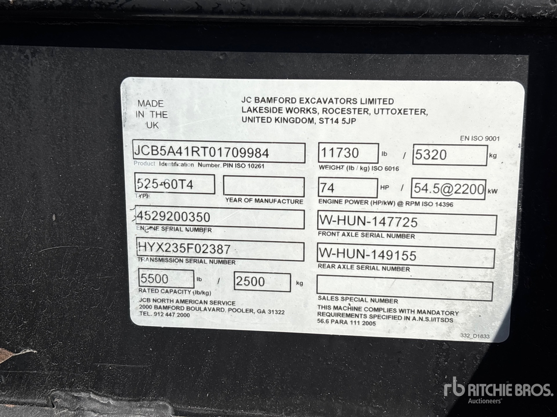 General Appearance with Serial Number / VIN