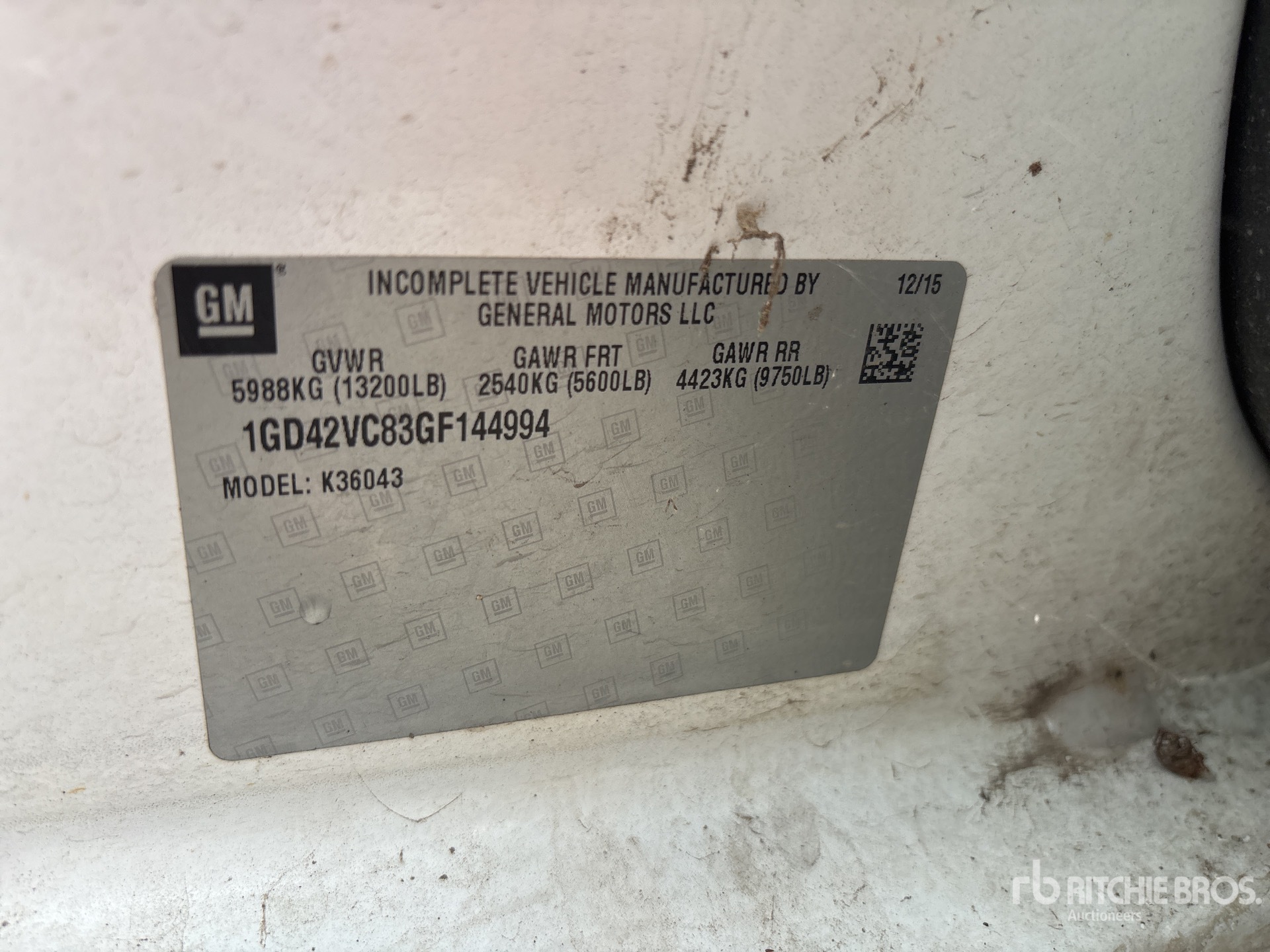 General Appearance with Serial Number / VIN
