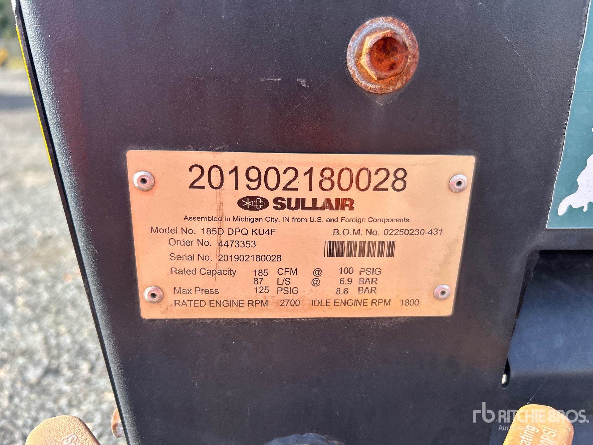 General Appearance with Unit Serial Number