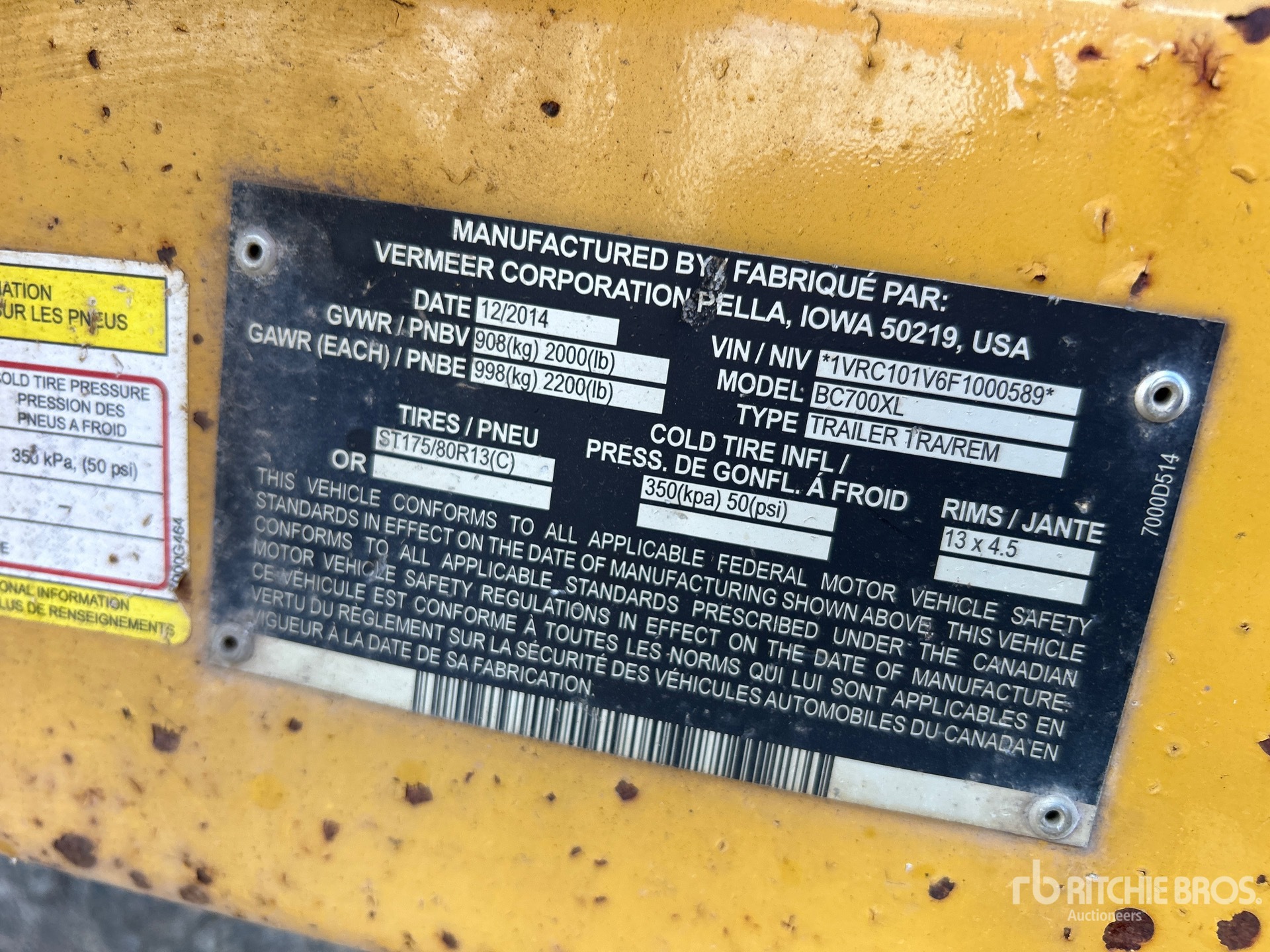 General Appearance with Serial Number / VIN