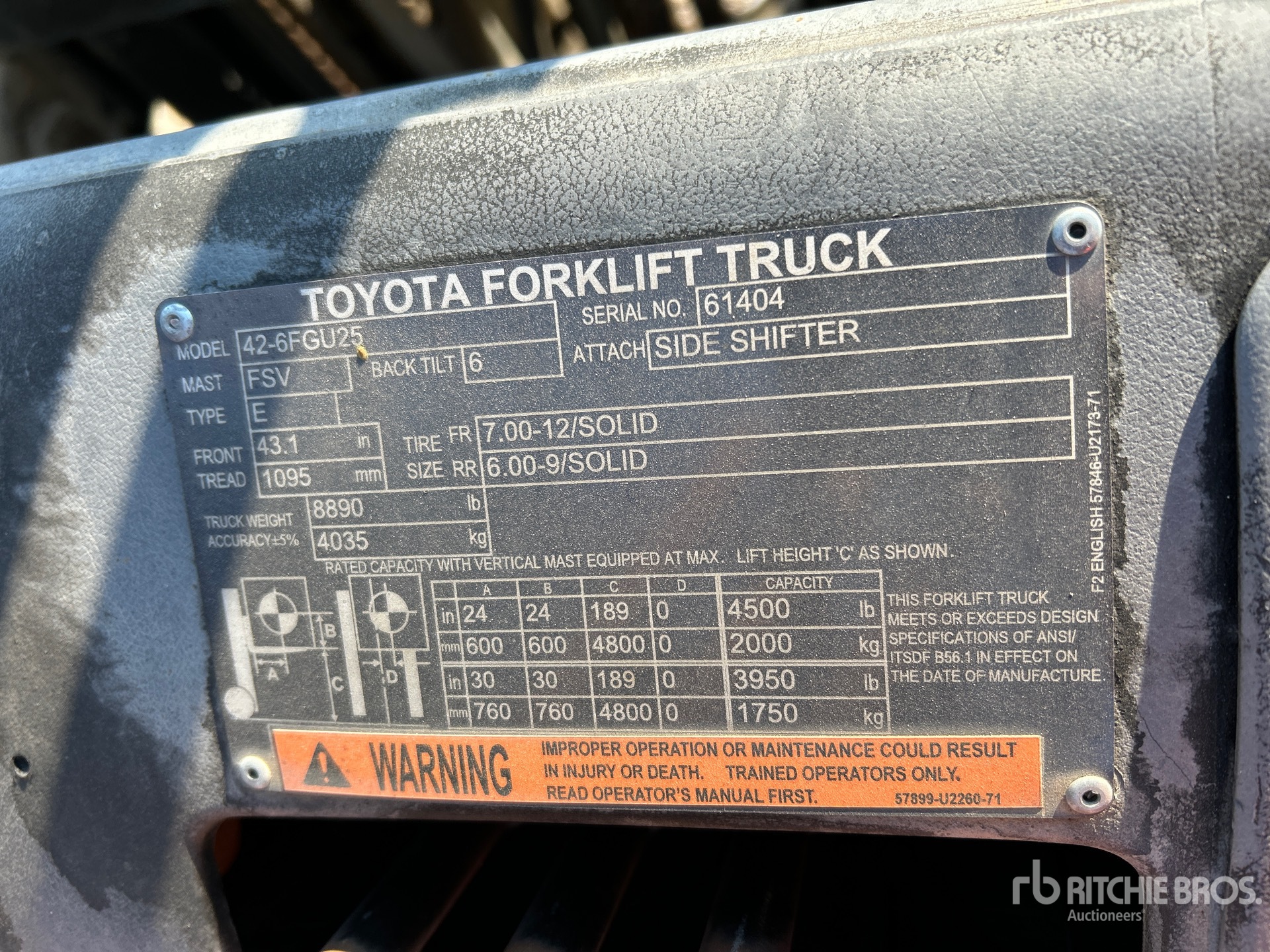 General Appearance with Serial Number / VIN