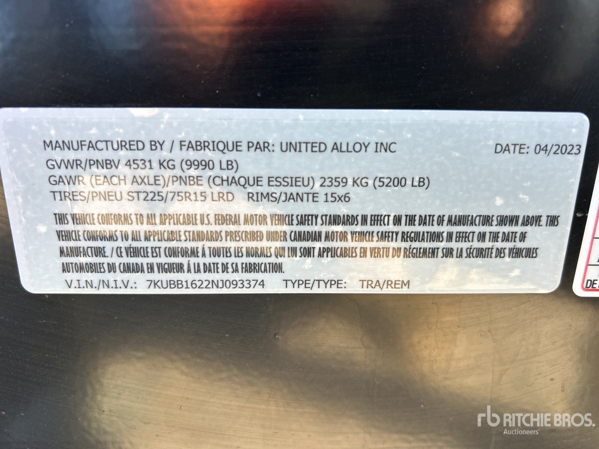 General Appearance with Serial Number / VIN