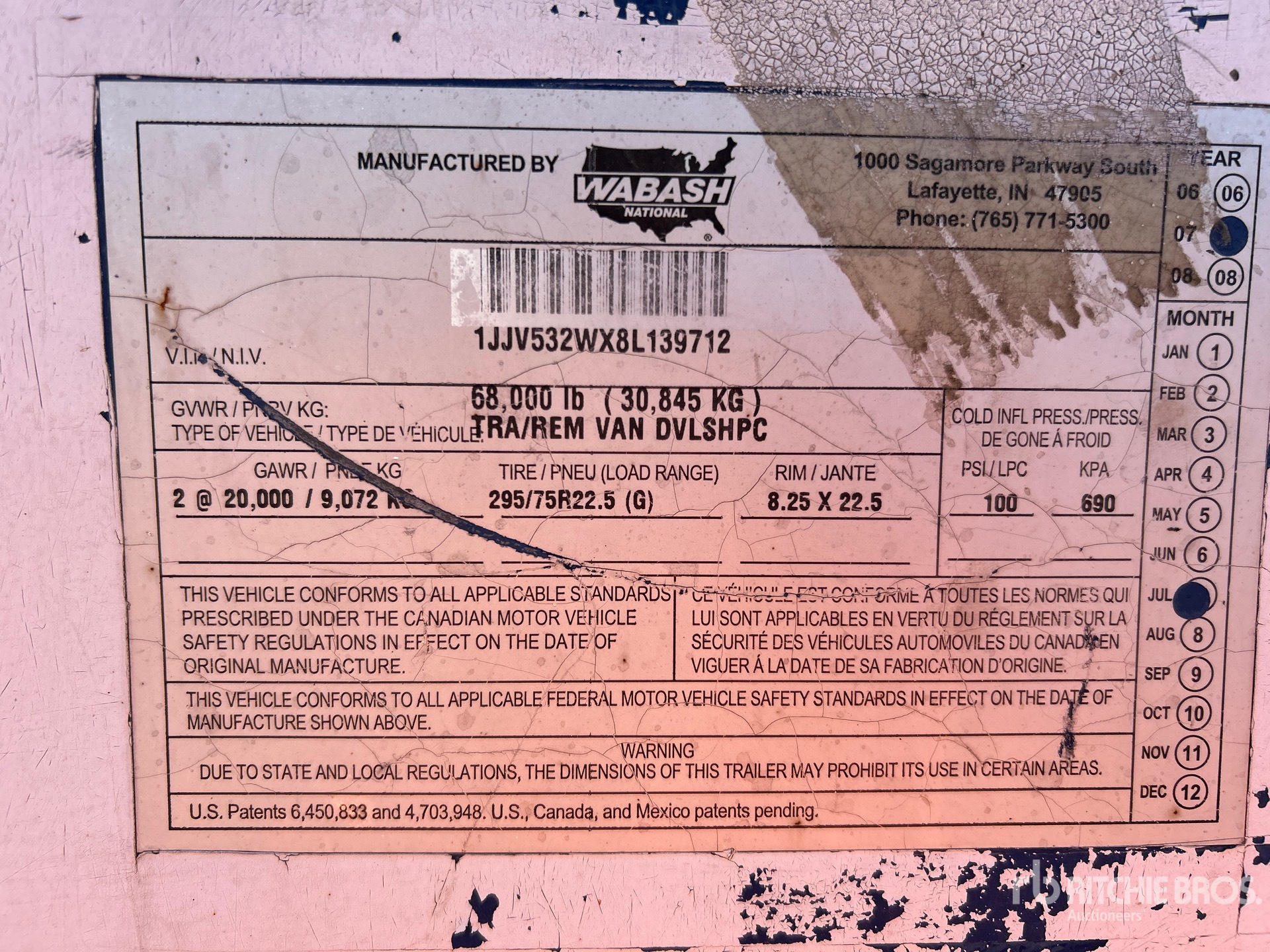 General Appearance with Serial Number / VIN