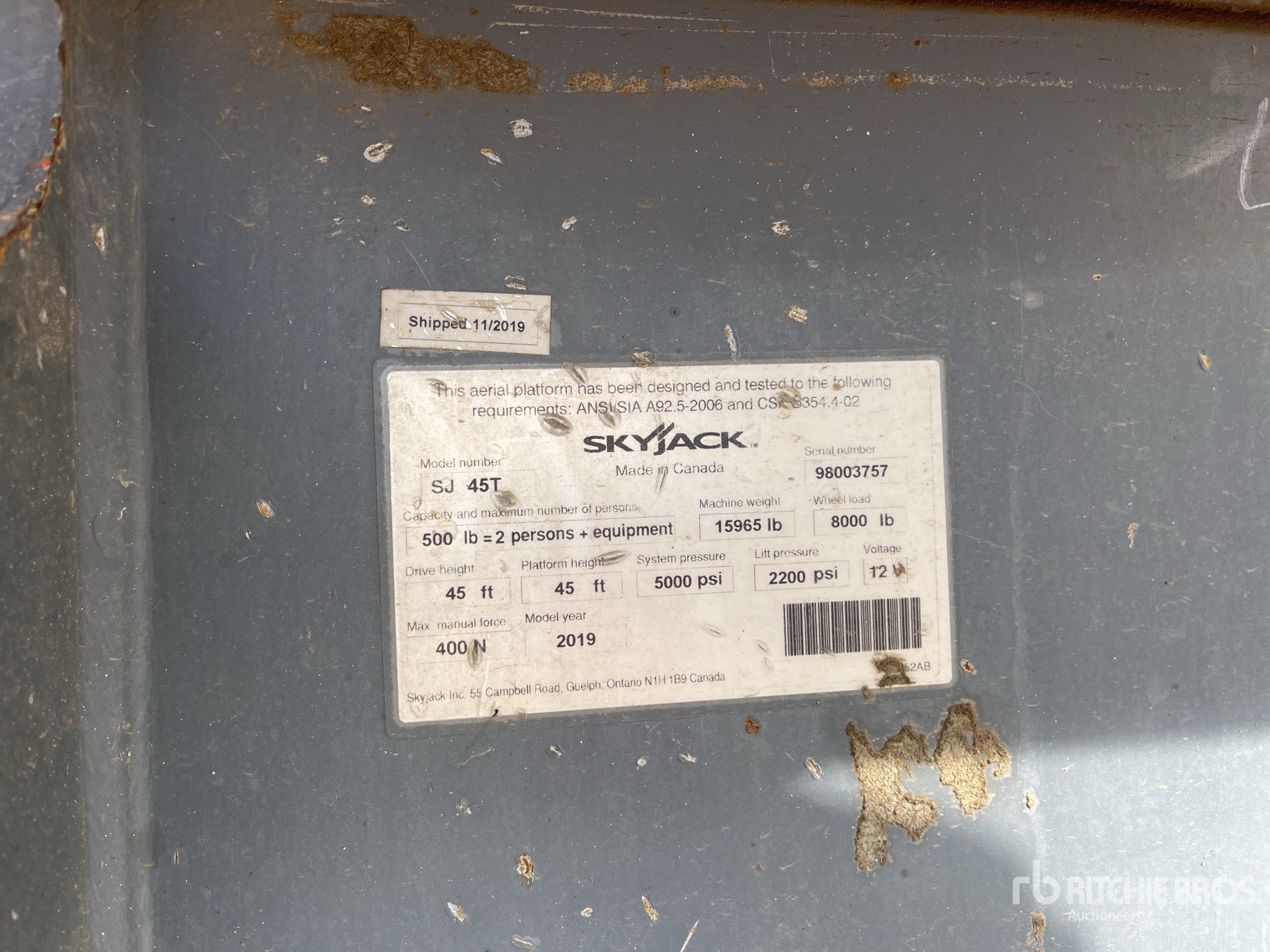 General Appearance with Serial Number / VIN