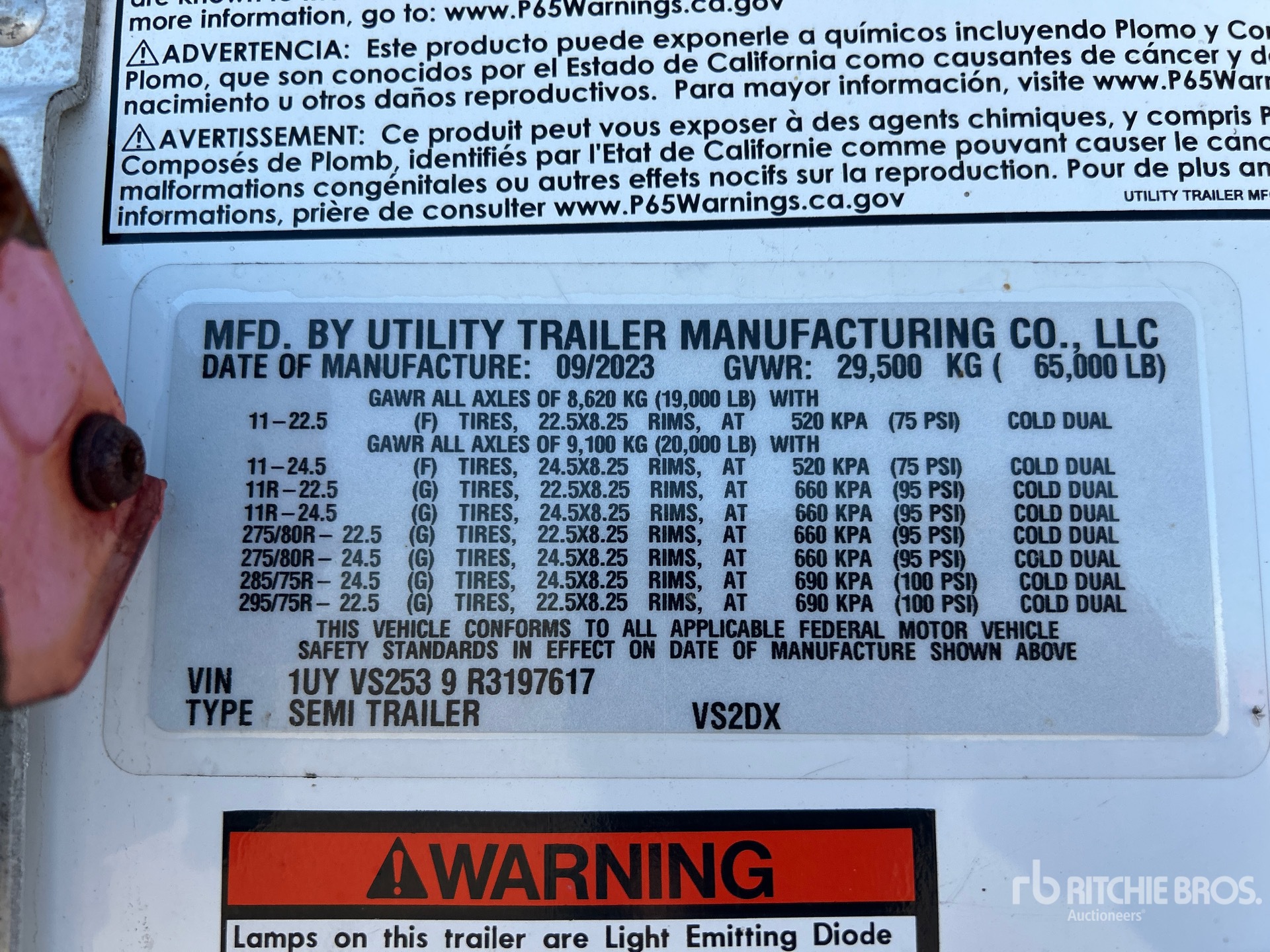 General Appearance with Serial Number / VIN
