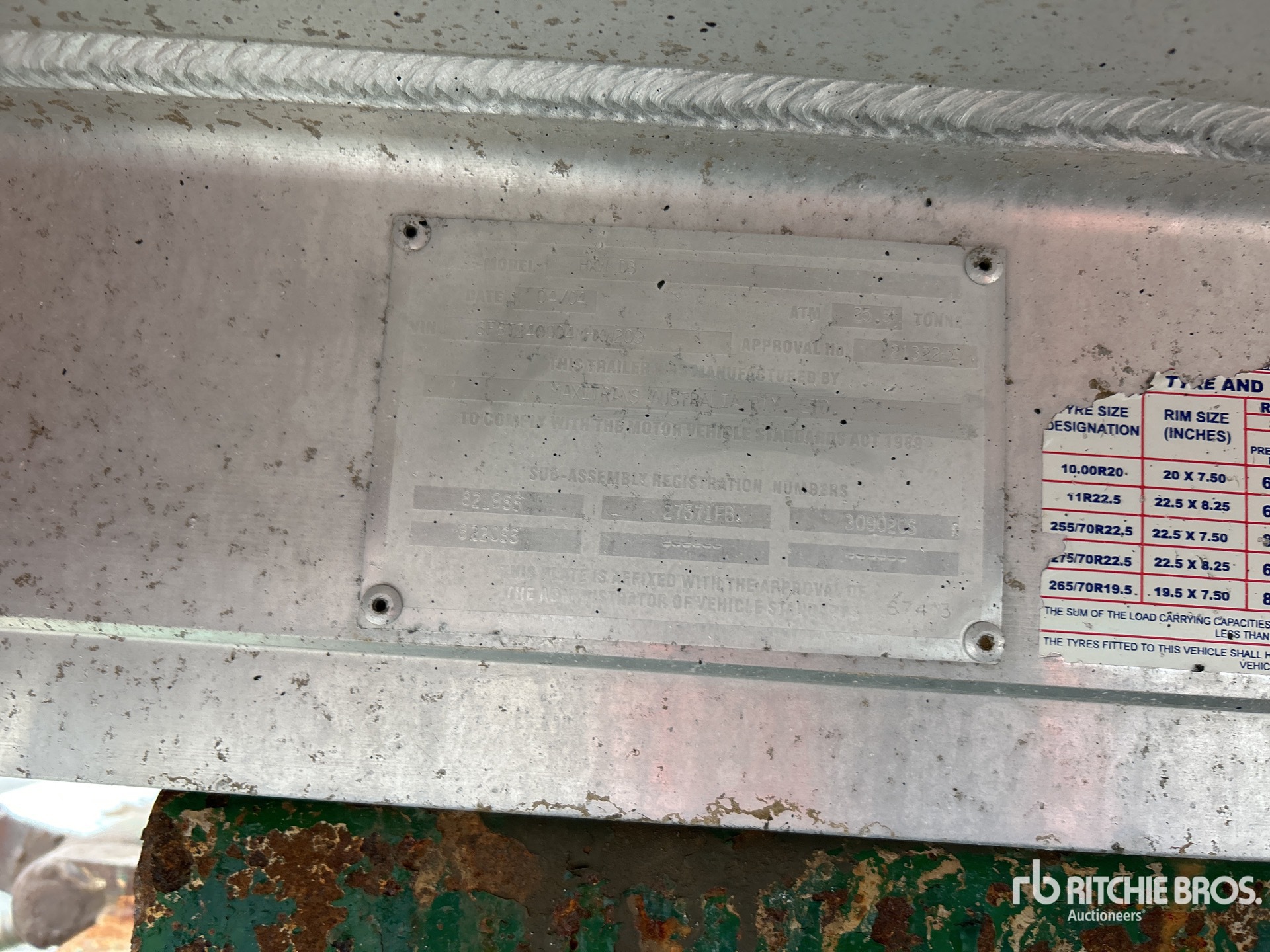 General Appearance with Serial Number / VIN