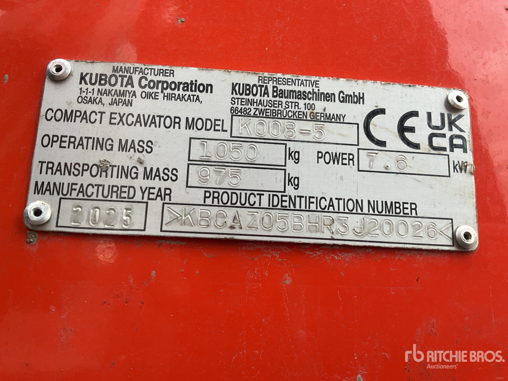 General Appearance with Serial Number / VIN
