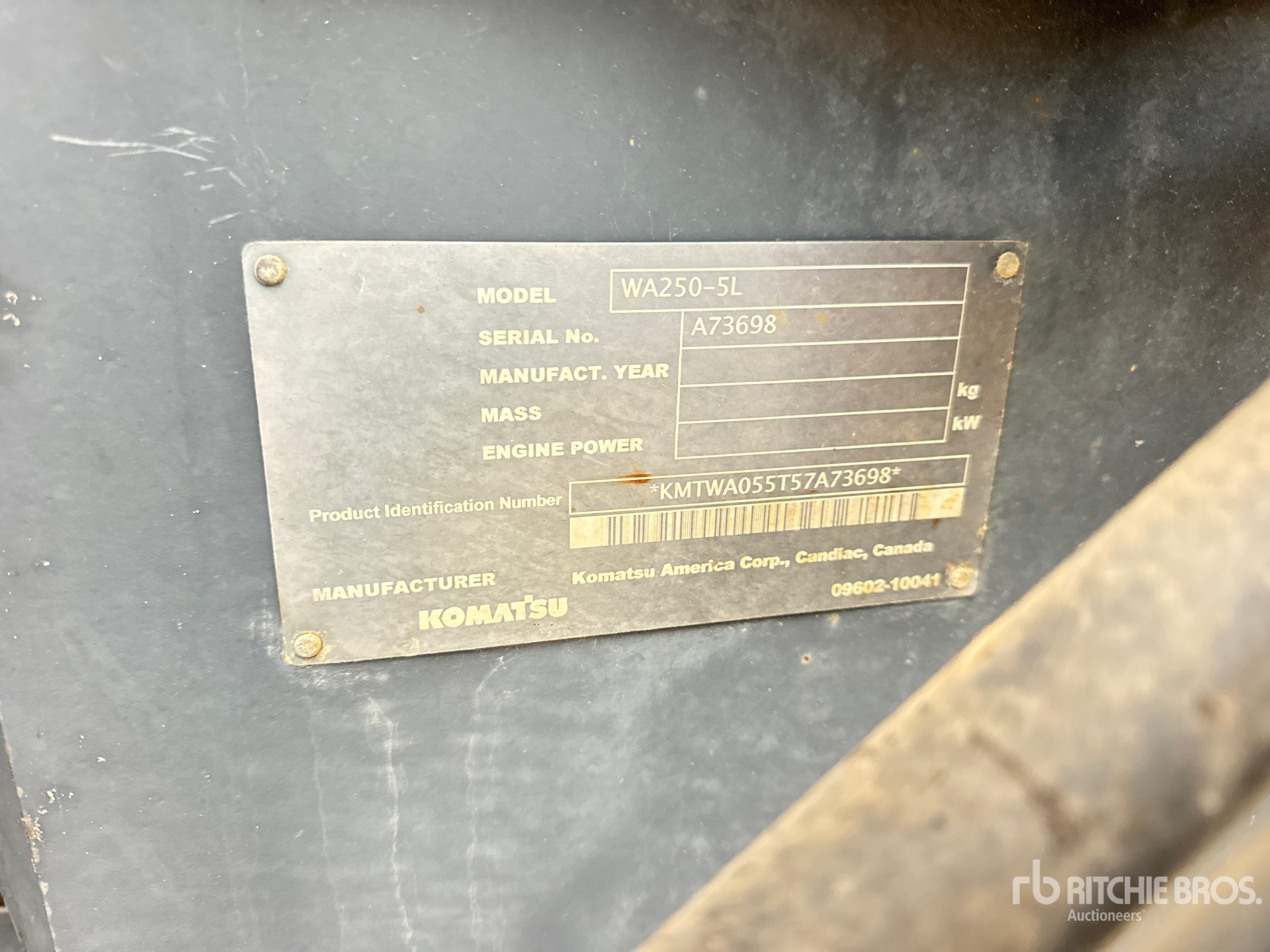 General Appearance with Serial Number / VIN