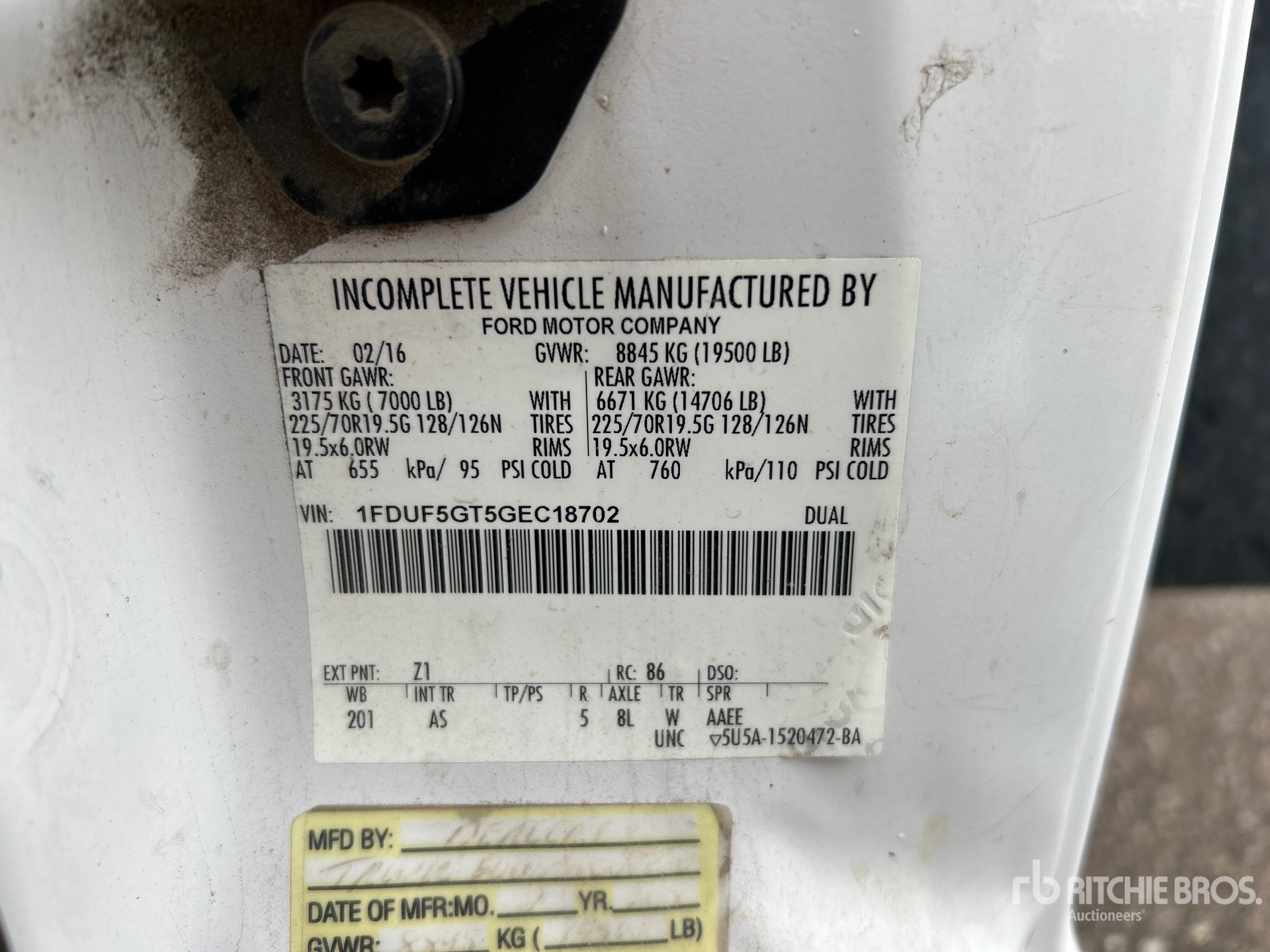 General Appearance with Serial Number / VIN