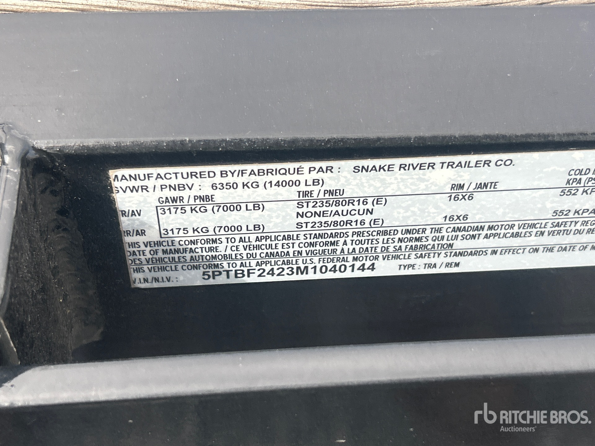 General Appearance with Serial Number / VIN