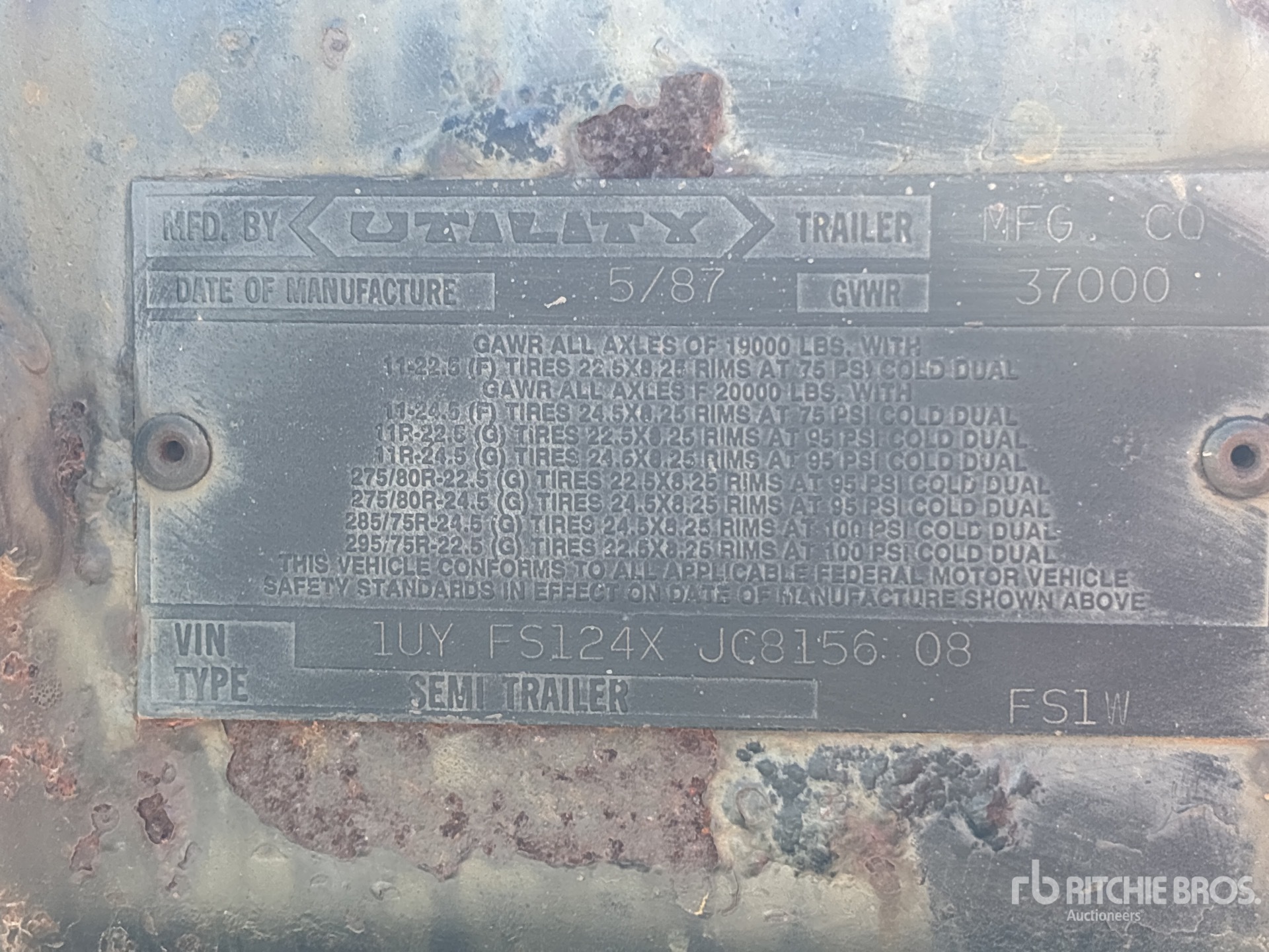 General Appearance with Serial Number / VIN