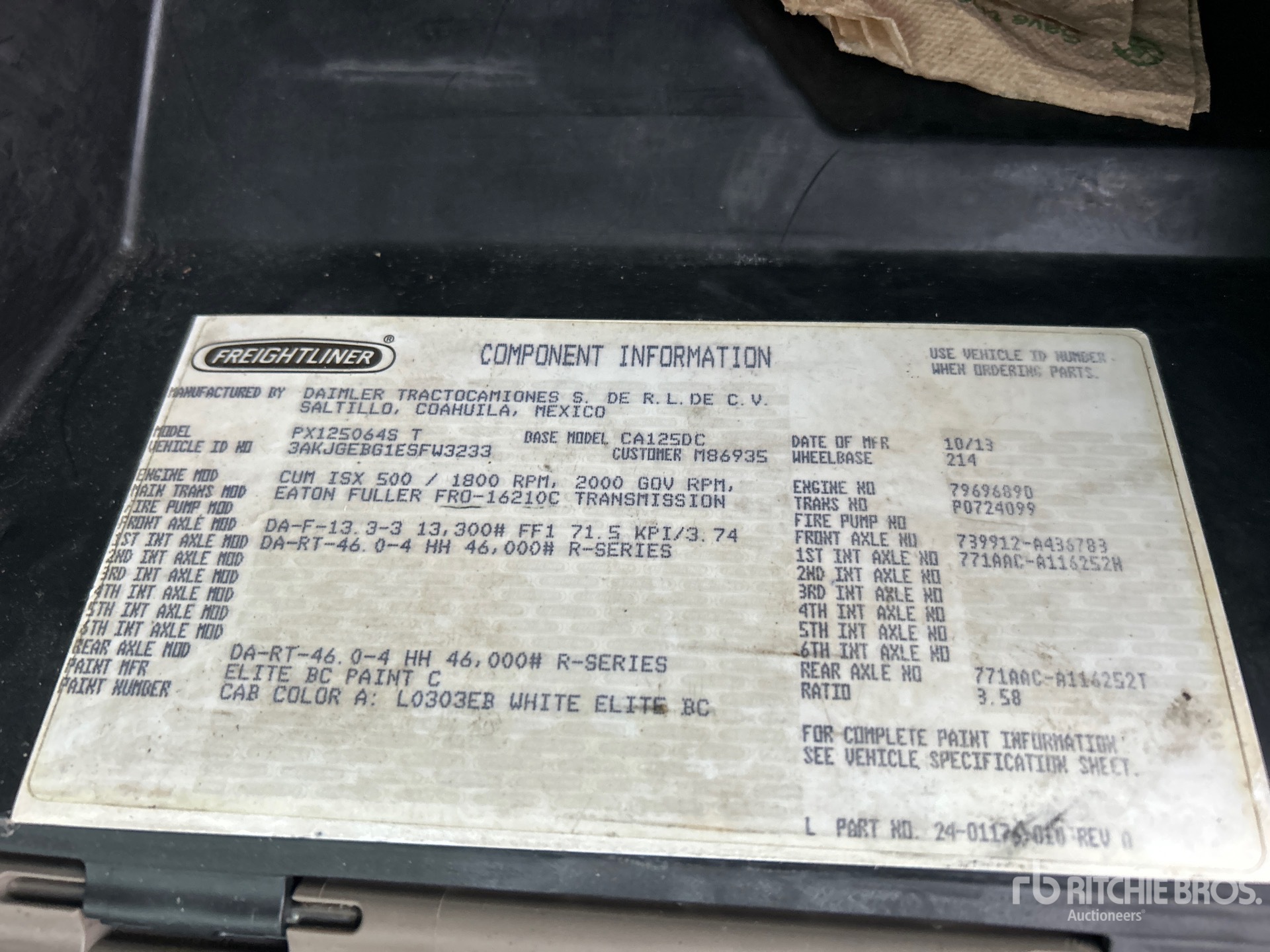 General Appearance with N.º de serie/VIN