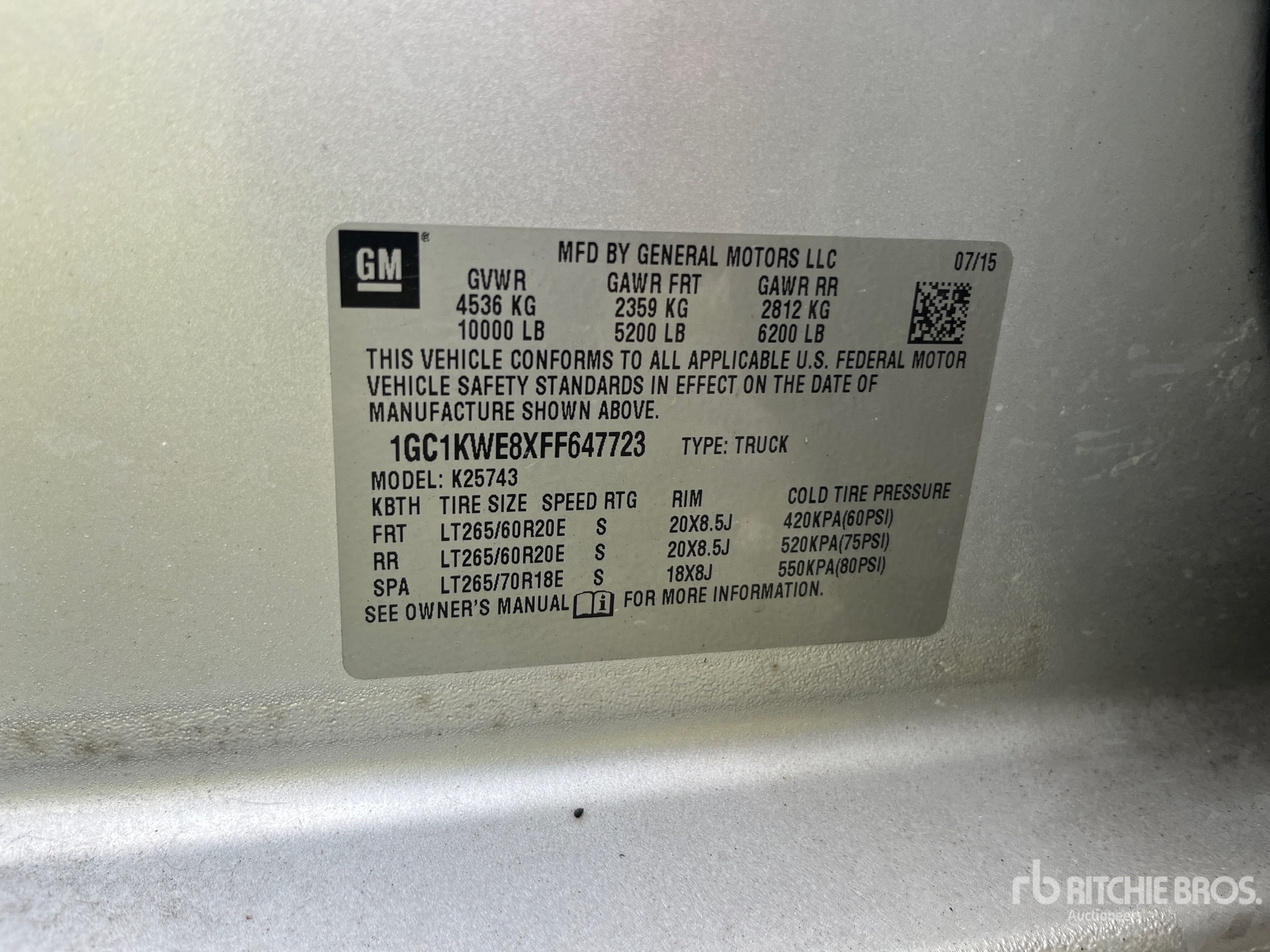 General Appearance with Serial Number / VIN