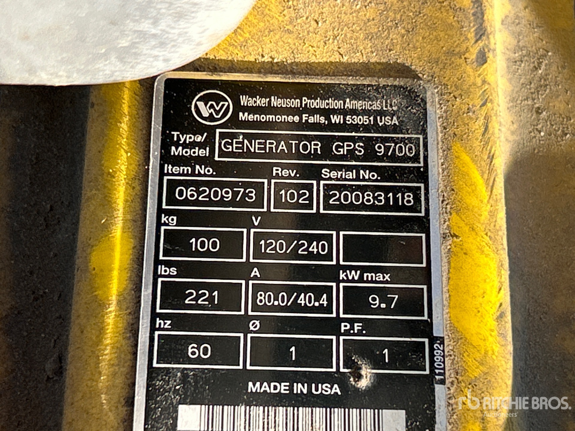 General Appearance with Serial Number / VIN