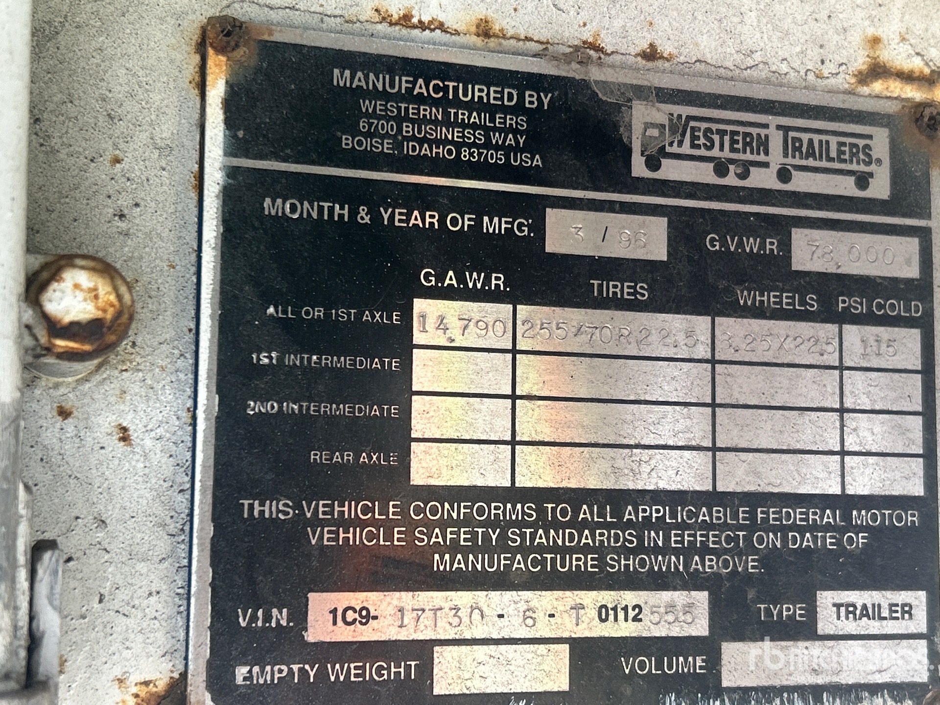 General Appearance with Serial Number / VIN