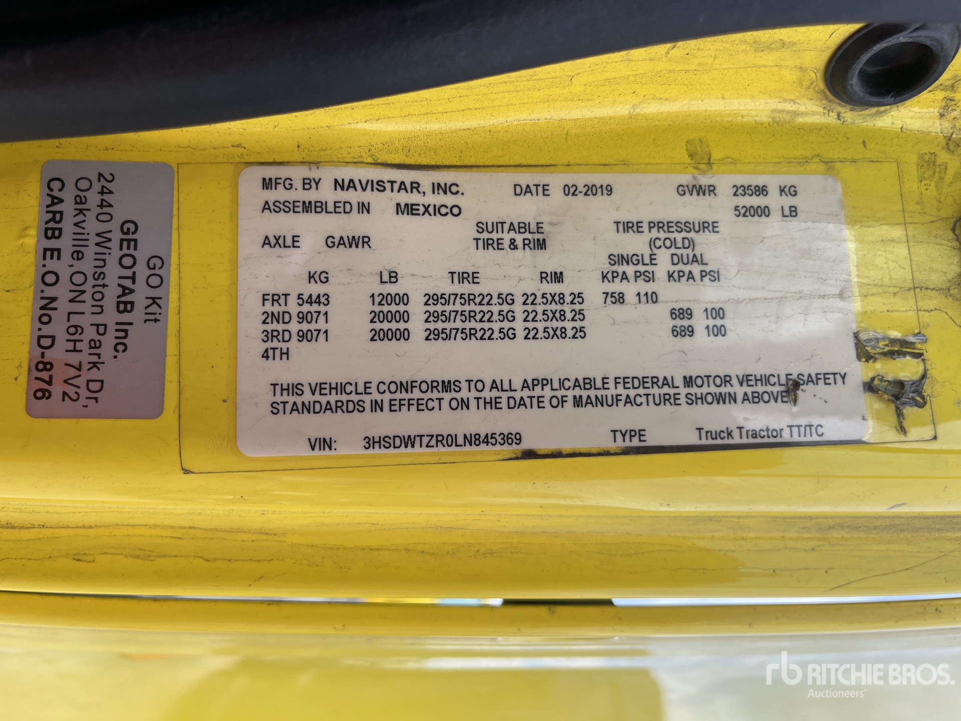 General Appearance with Numéro de série/Numéro d'identification du véhicule automobile