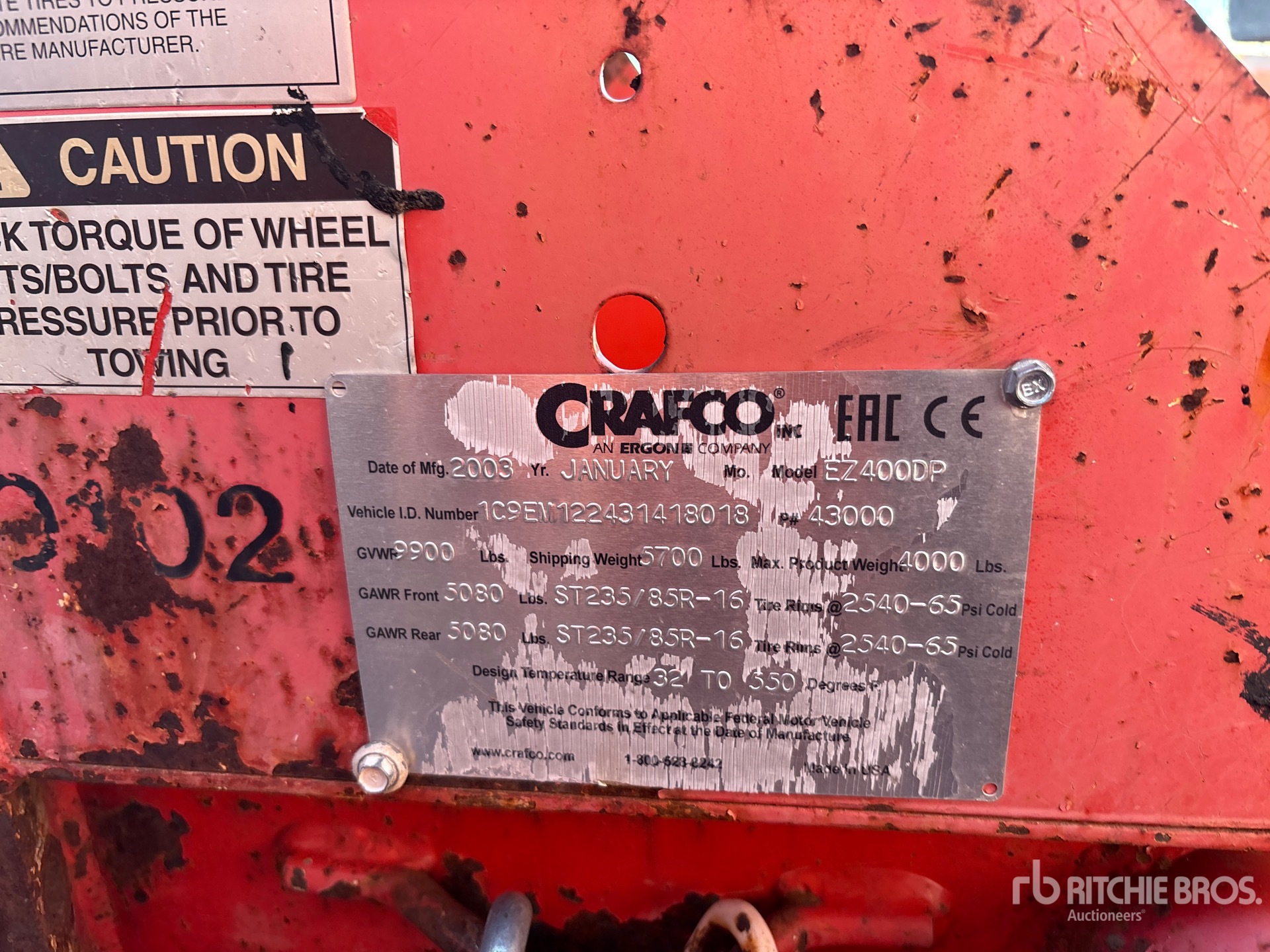 General Appearance with Serial Number / VIN
