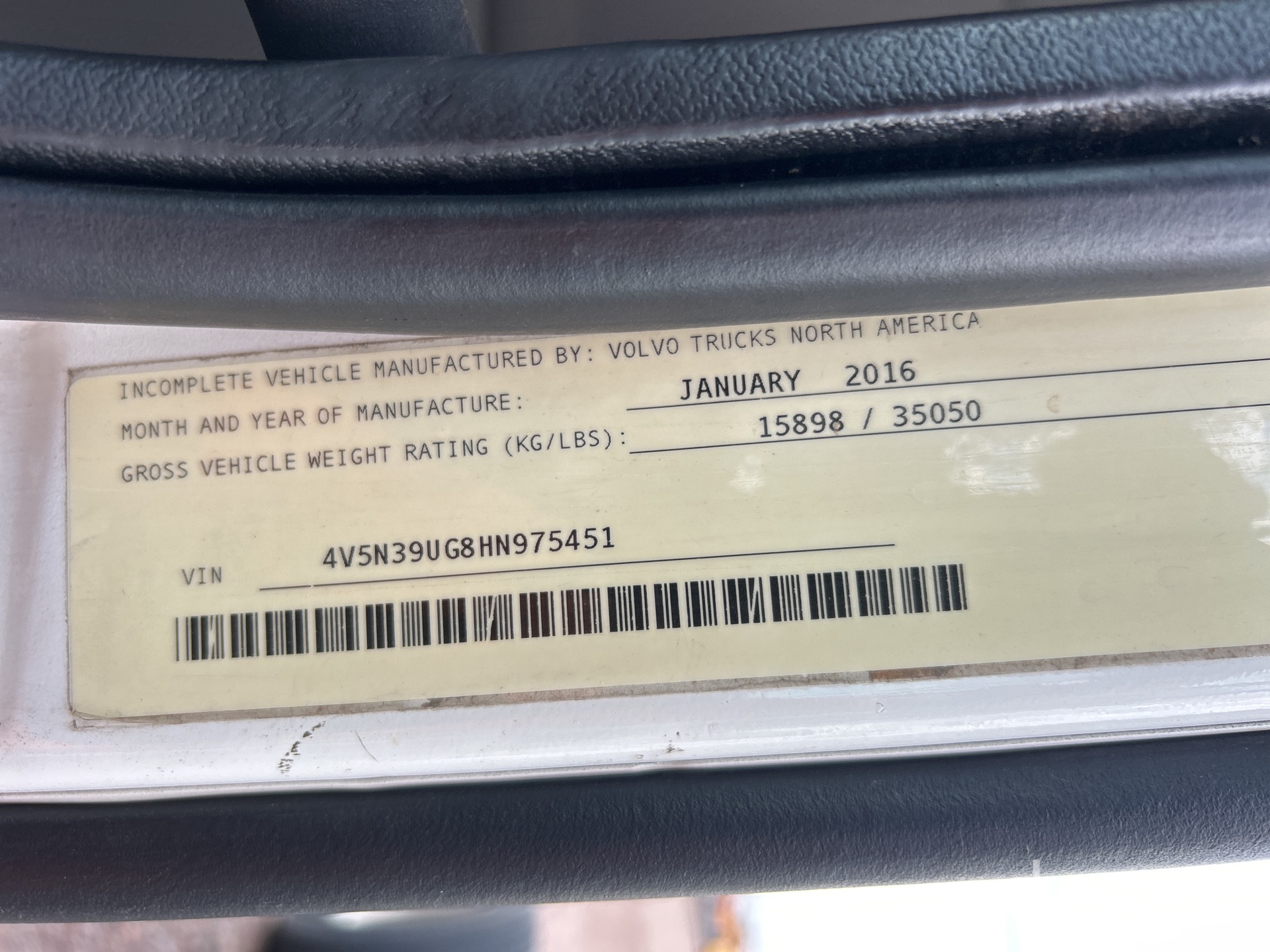 General Appearance with Serial Number / VIN