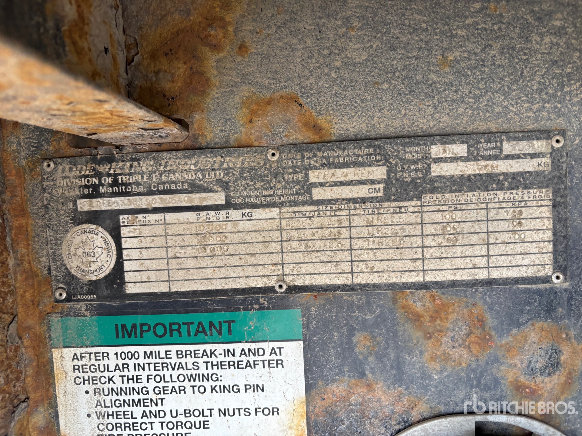General Appearance with Serial Number / VIN