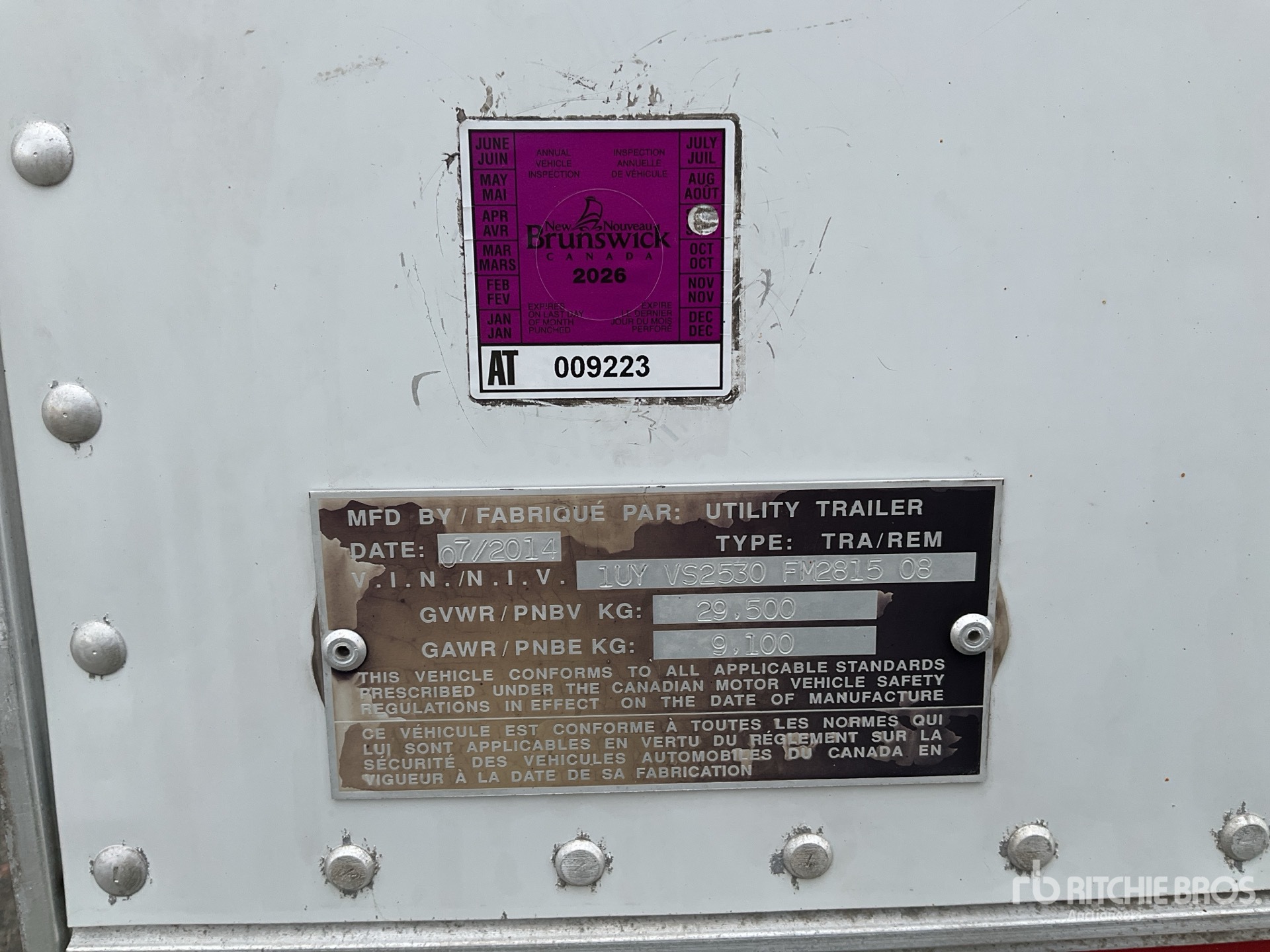 General Appearance with Serial Number / VIN
