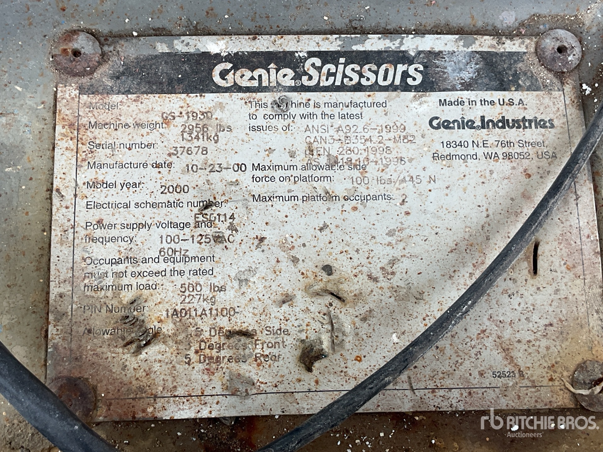 General Appearance with Serial Number / VIN