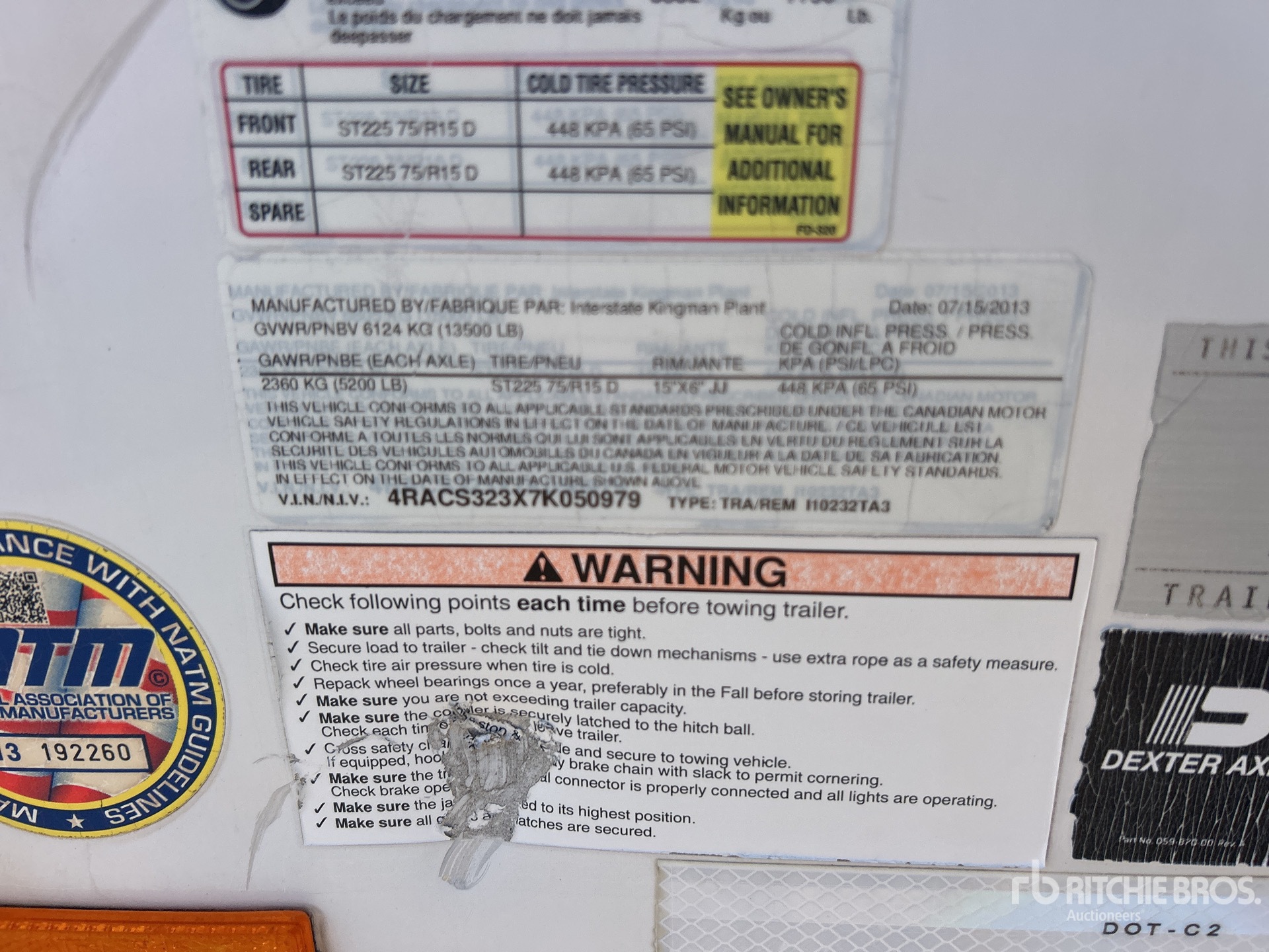 General Appearance with Serial Number / VIN