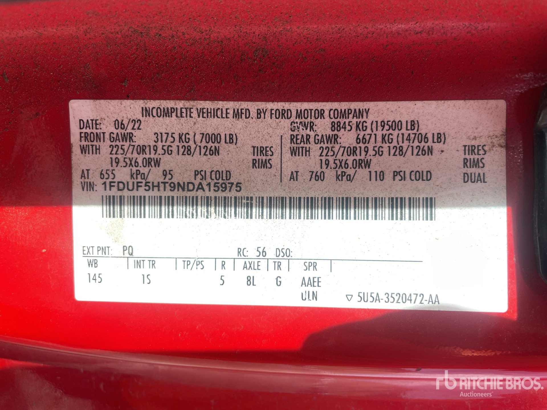 General Appearance with Serial Number / VIN