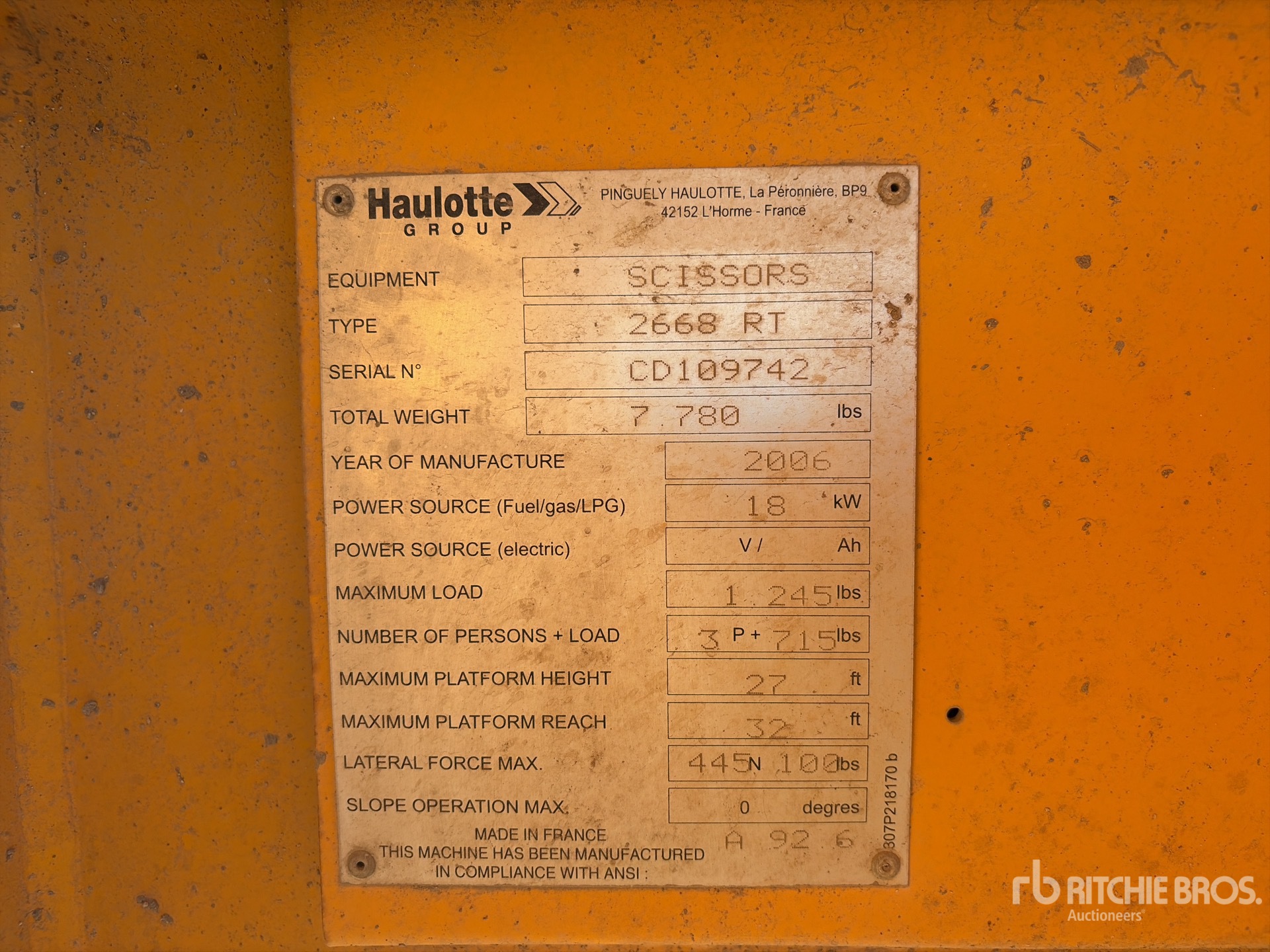 General Appearance with Serial Number / VIN