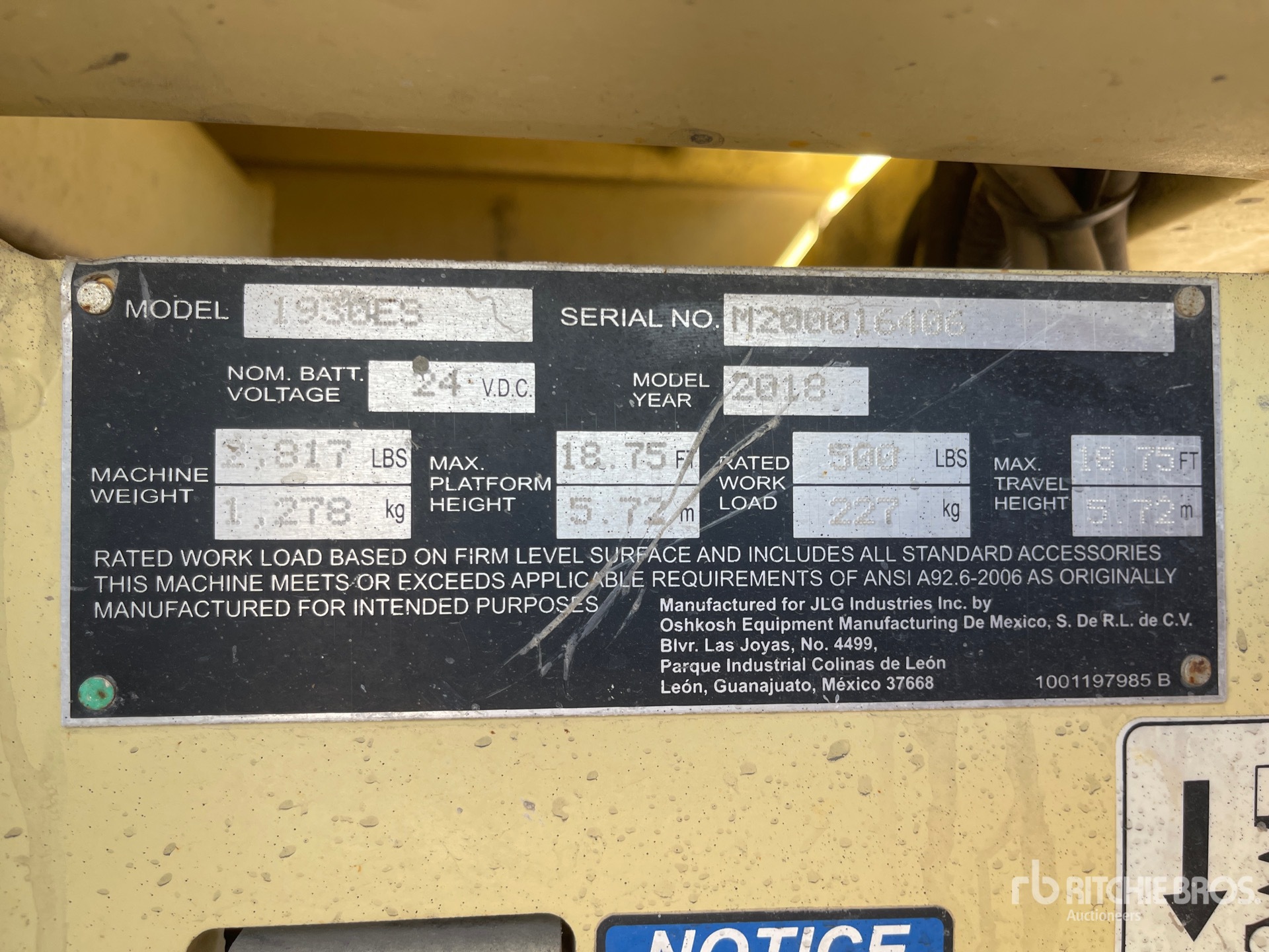 General Appearance with Serial Number / VIN