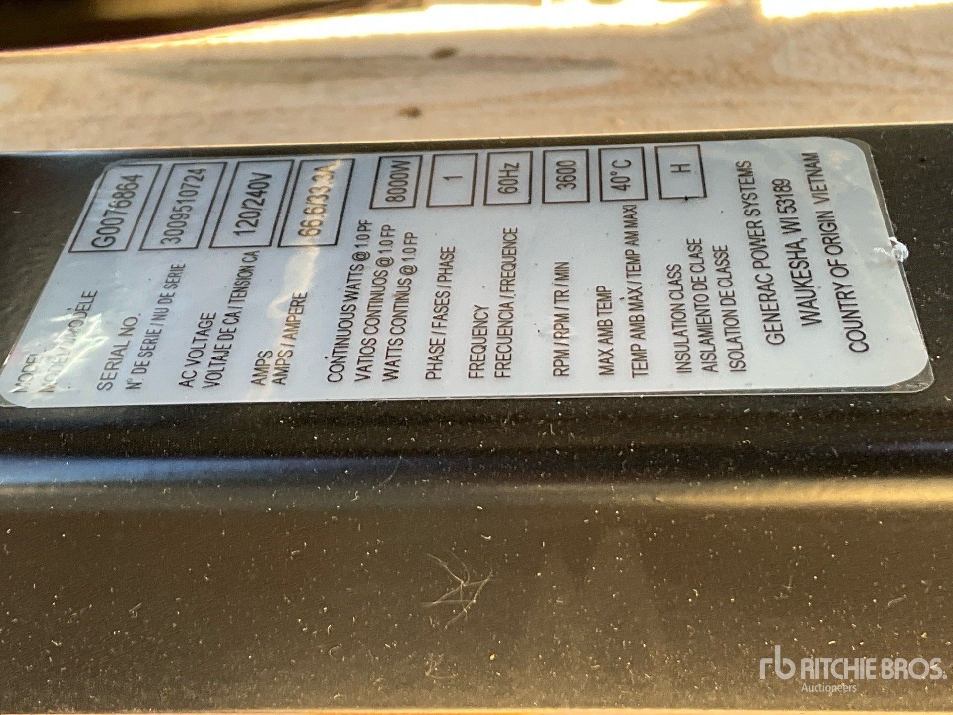 General Appearance with Serial Number / VIN