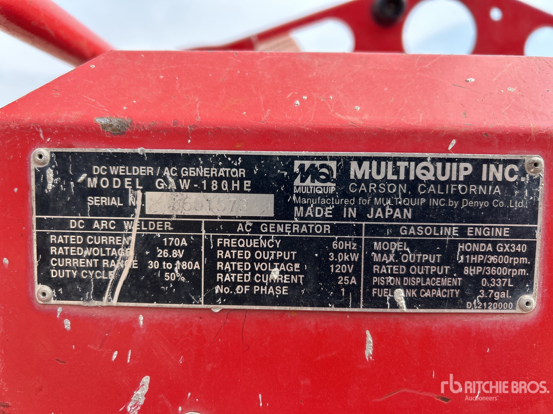 General Appearance with Unit Serial Number