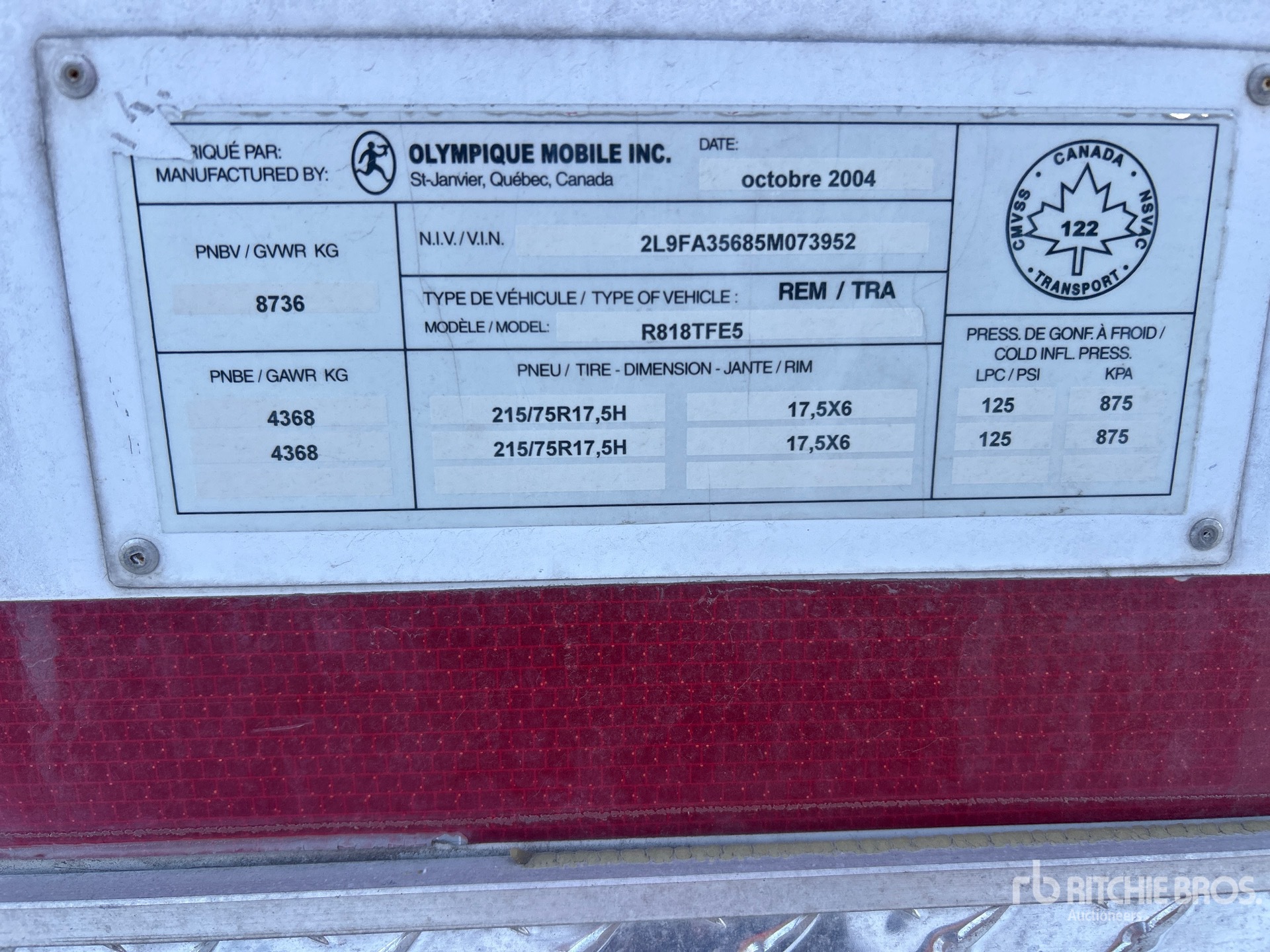 General Appearance with N.º de serie/VIN