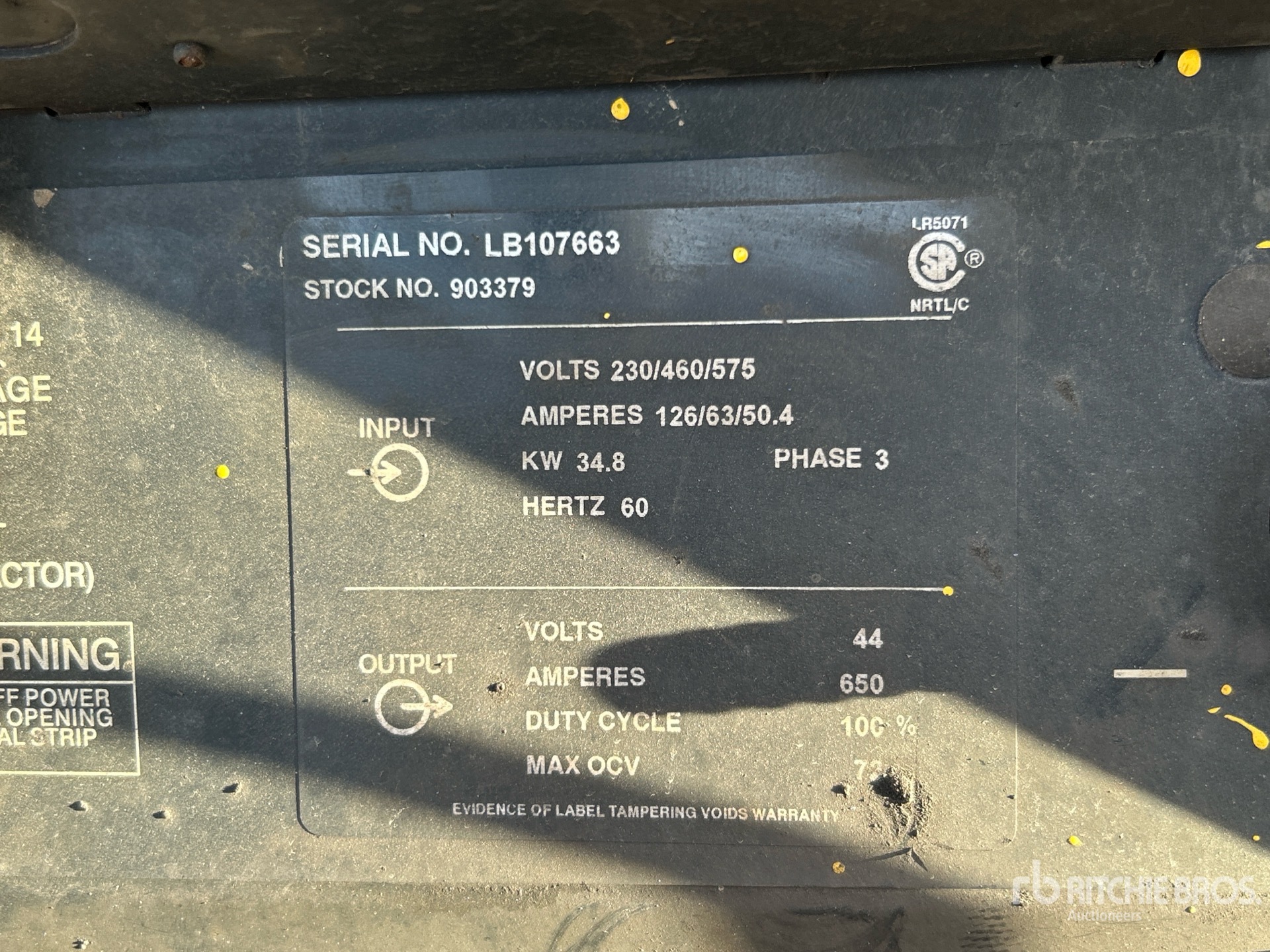 General Appearance with Serial Number / VIN