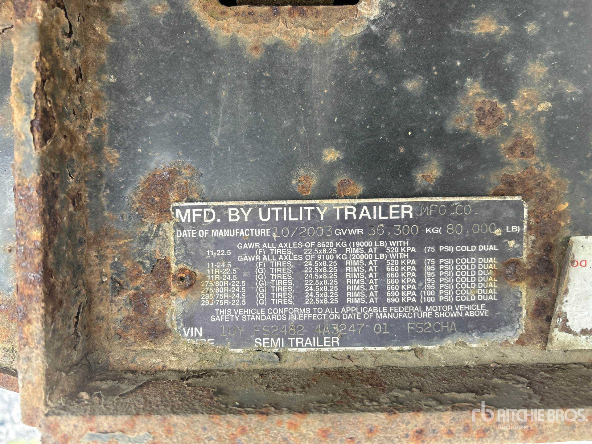 General Appearance with Serial Number / VIN