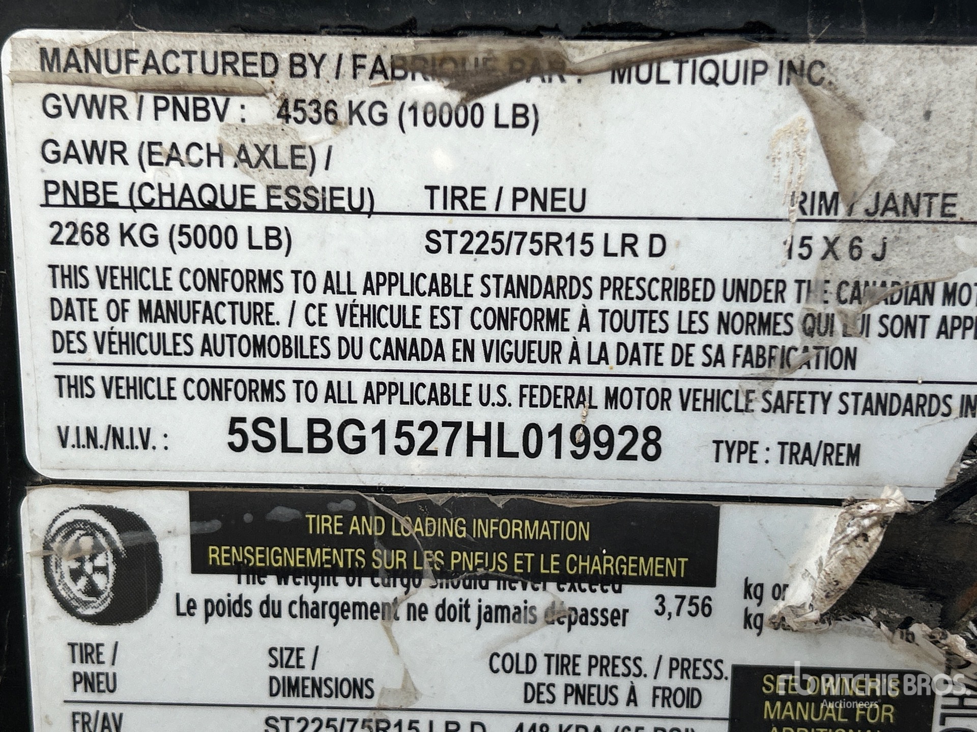 General Appearance with Serial Number / VIN