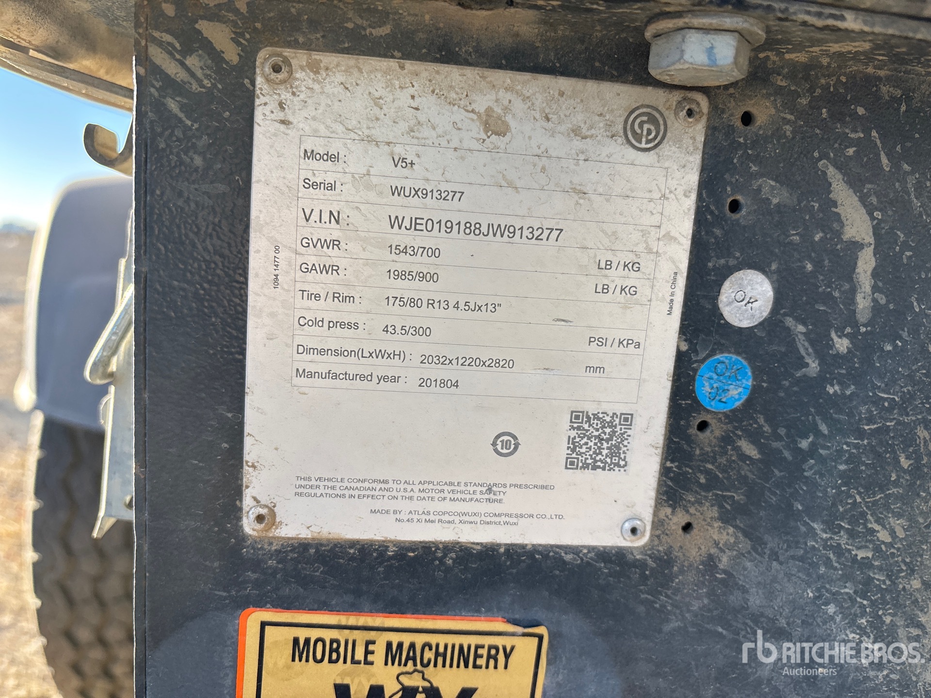 General Appearance with Serial Number / VIN