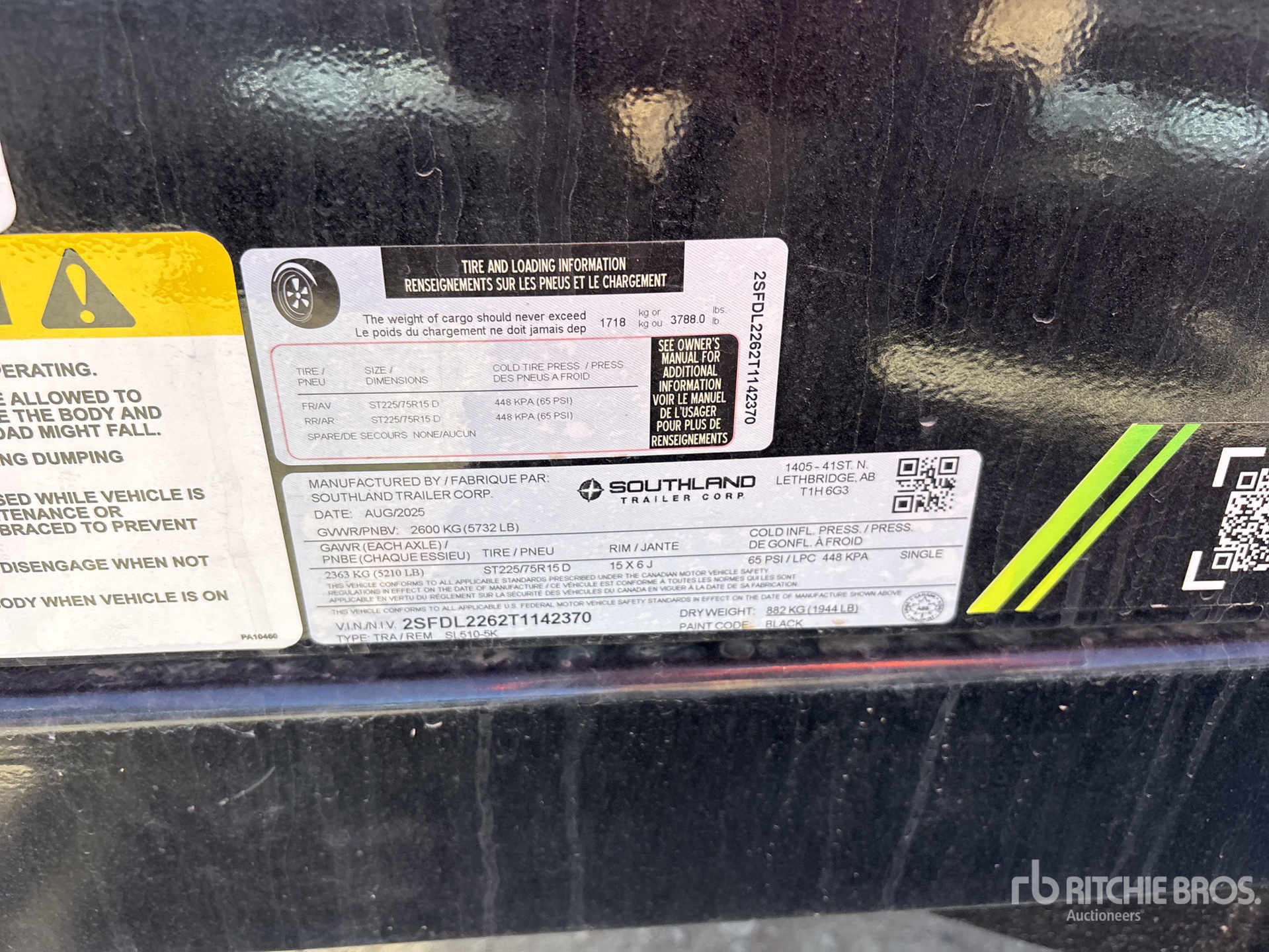 General Appearance with Serial Number / VIN