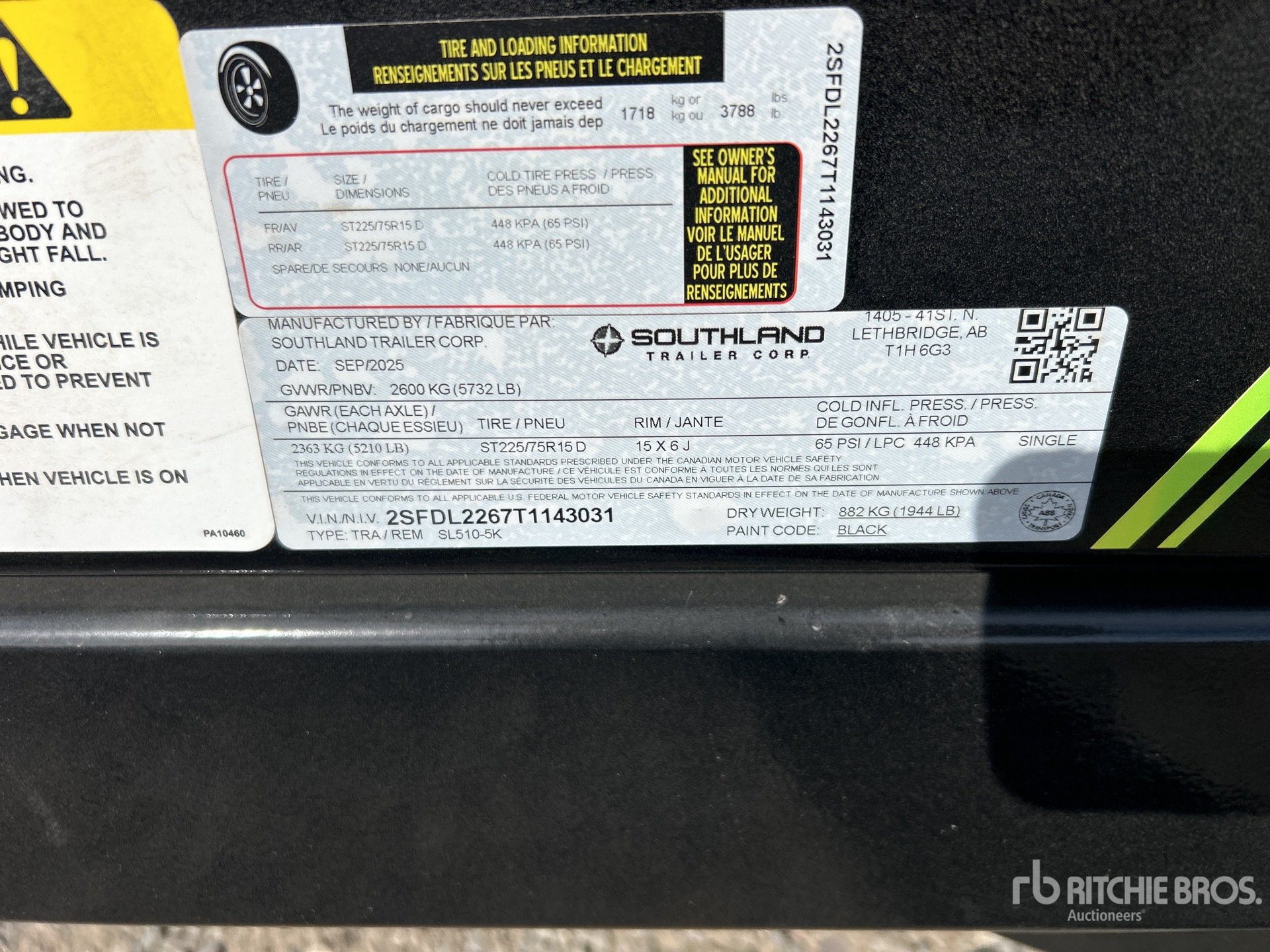 General Appearance with Serial Number / VIN