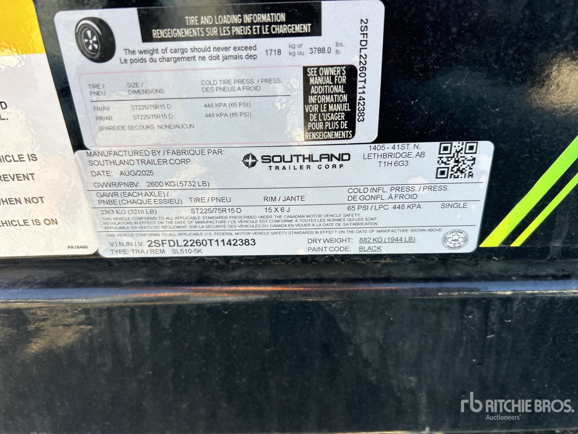 General Appearance with Serial Number / VIN