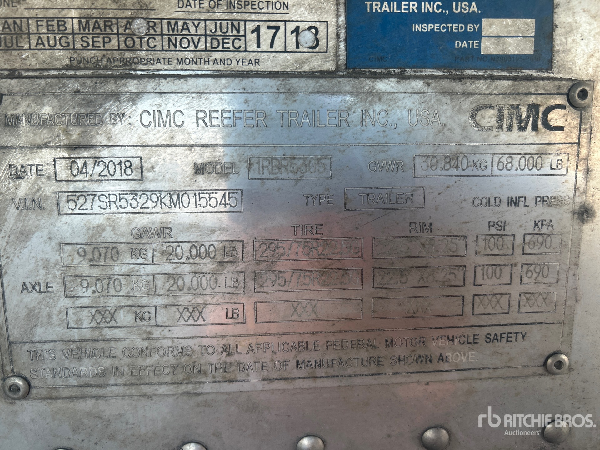 General Appearance with Serial Number / VIN