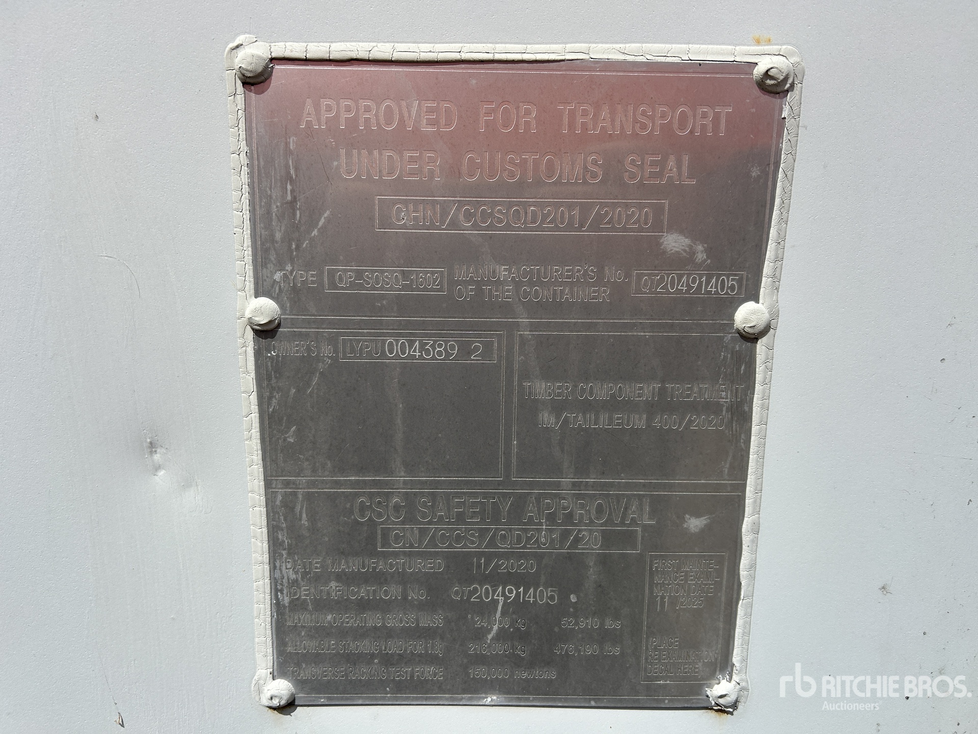 General Appearance with Serial Number / VIN